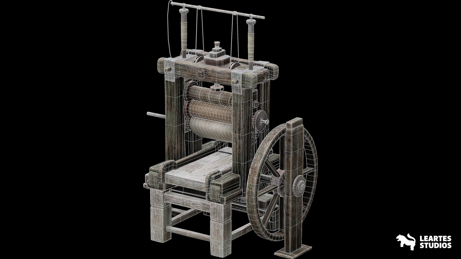 Paper Mill Low-poly 3D model_6