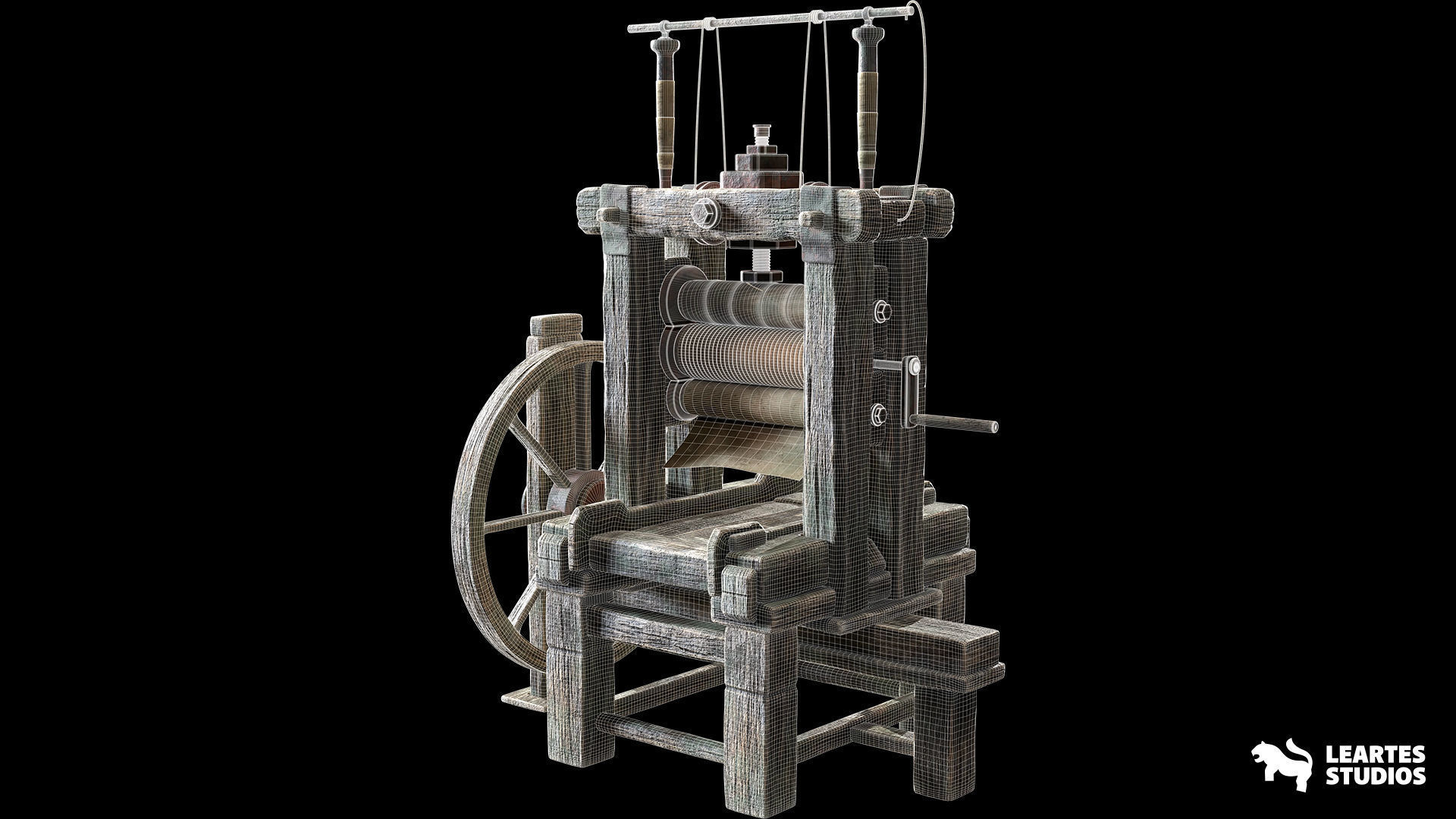 Paper Mill Low-poly 3D model_1