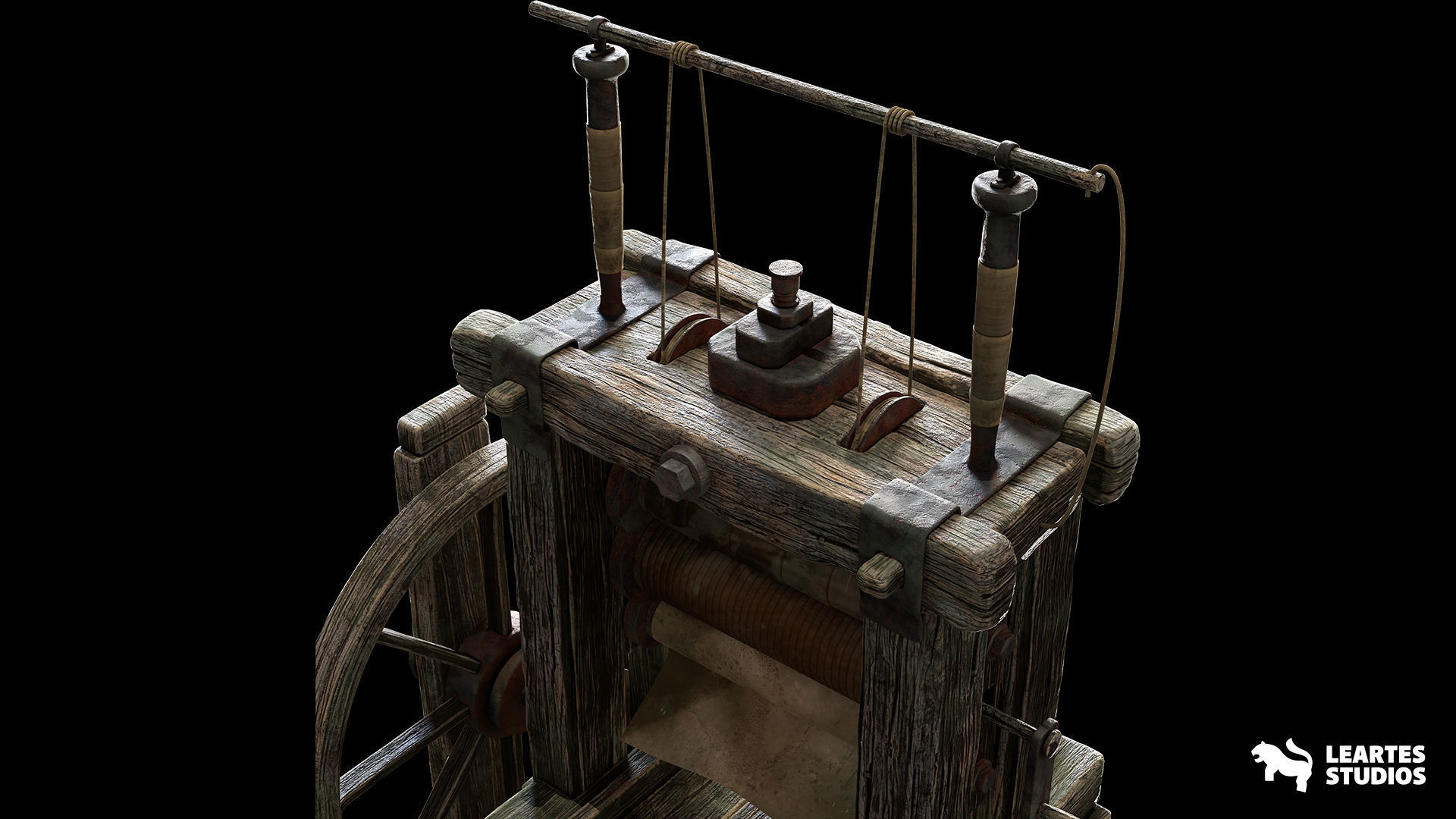 Paper Mill Low-poly 3D model_2