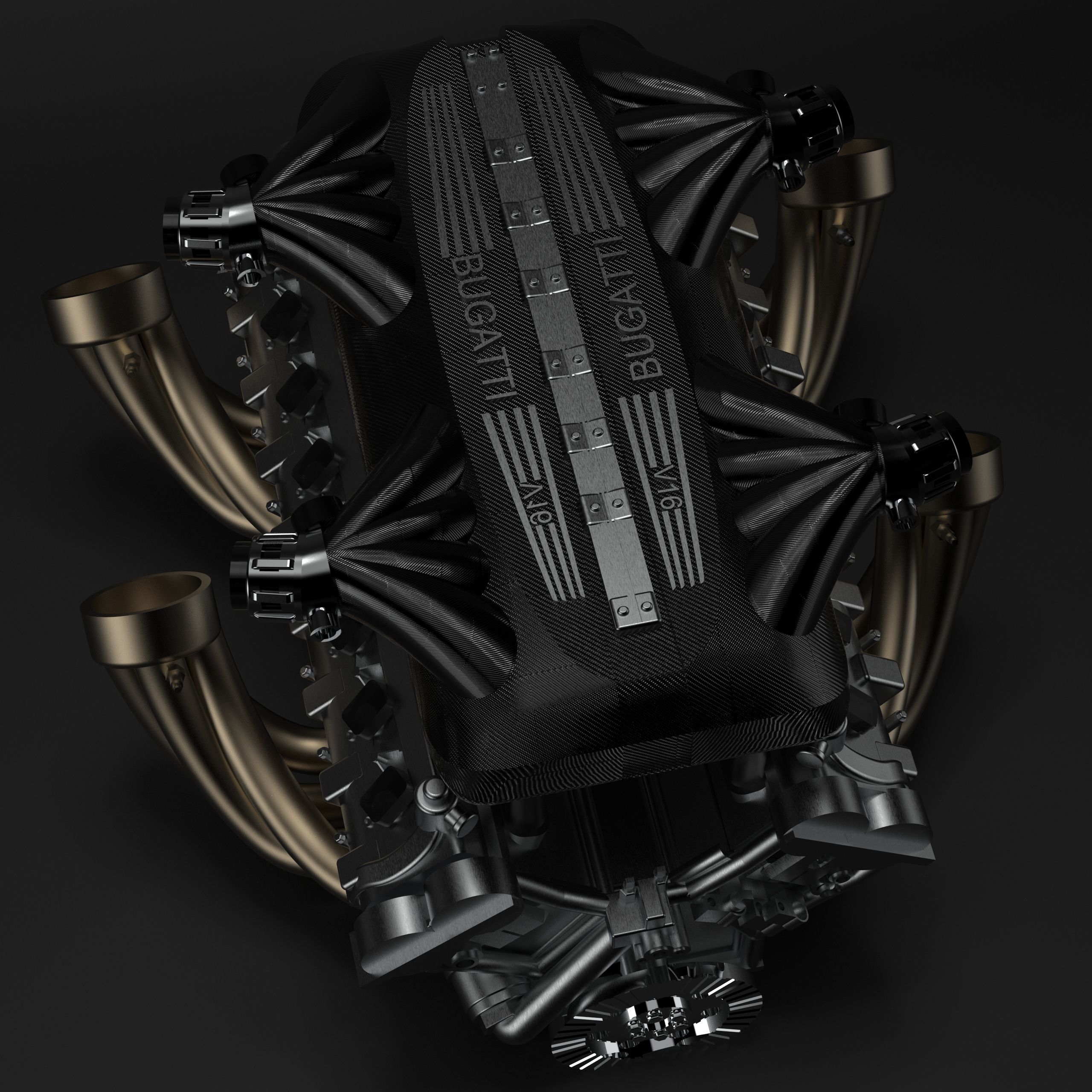 BUGATTI TOURBILLON ENGINE V16 3D print model_2