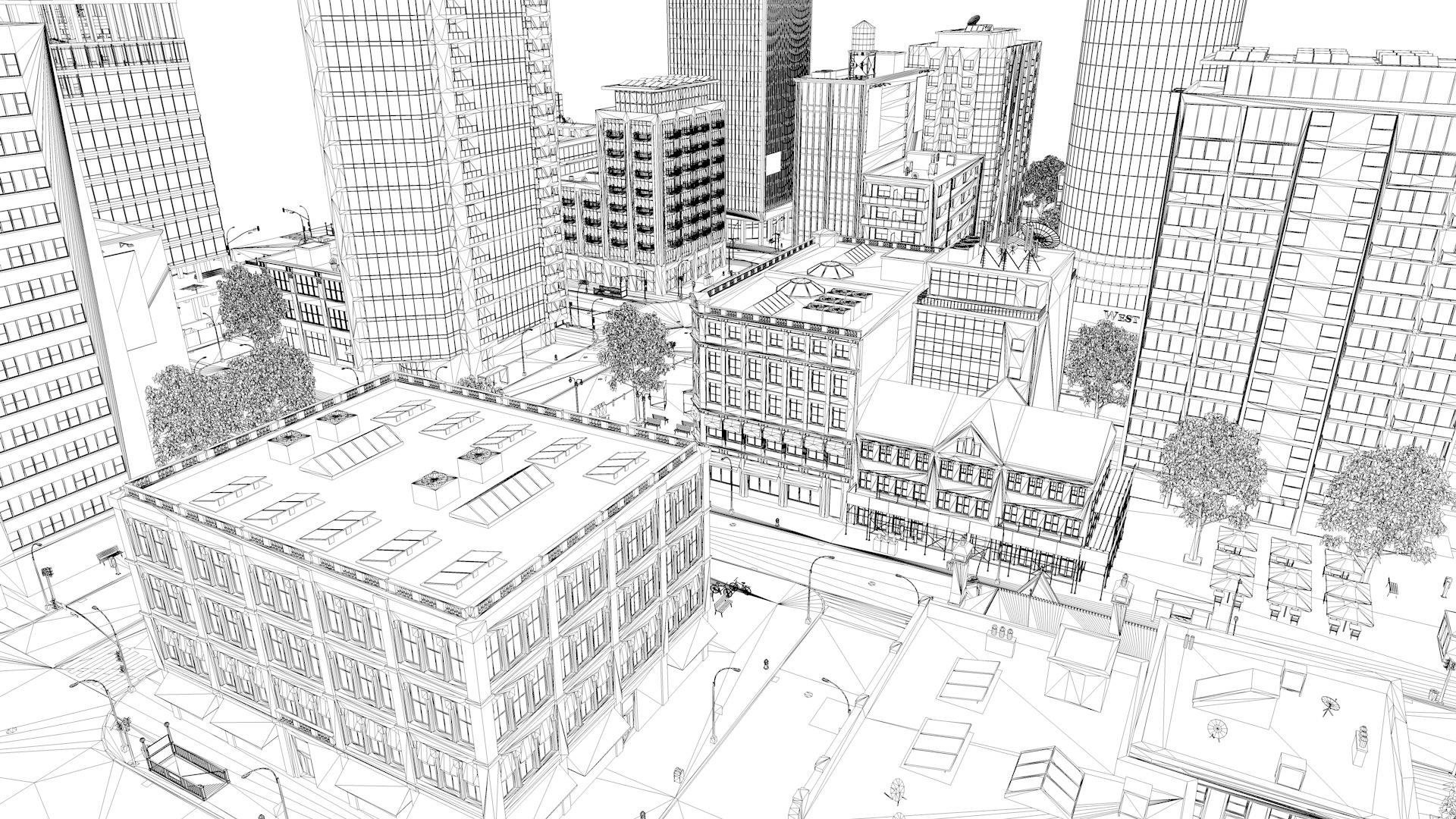 City road street view 3D model_6