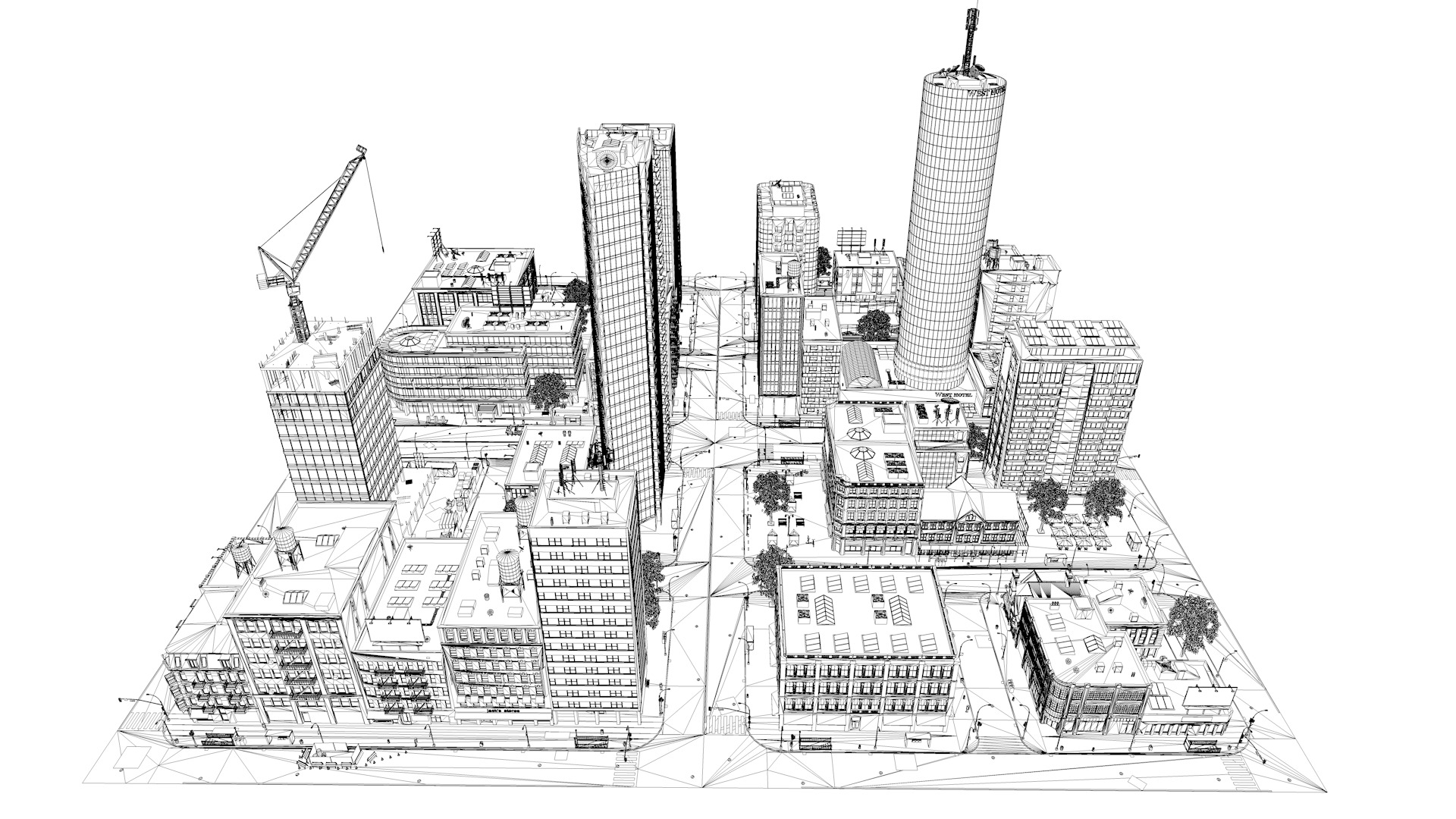 City road street view 3D model_7