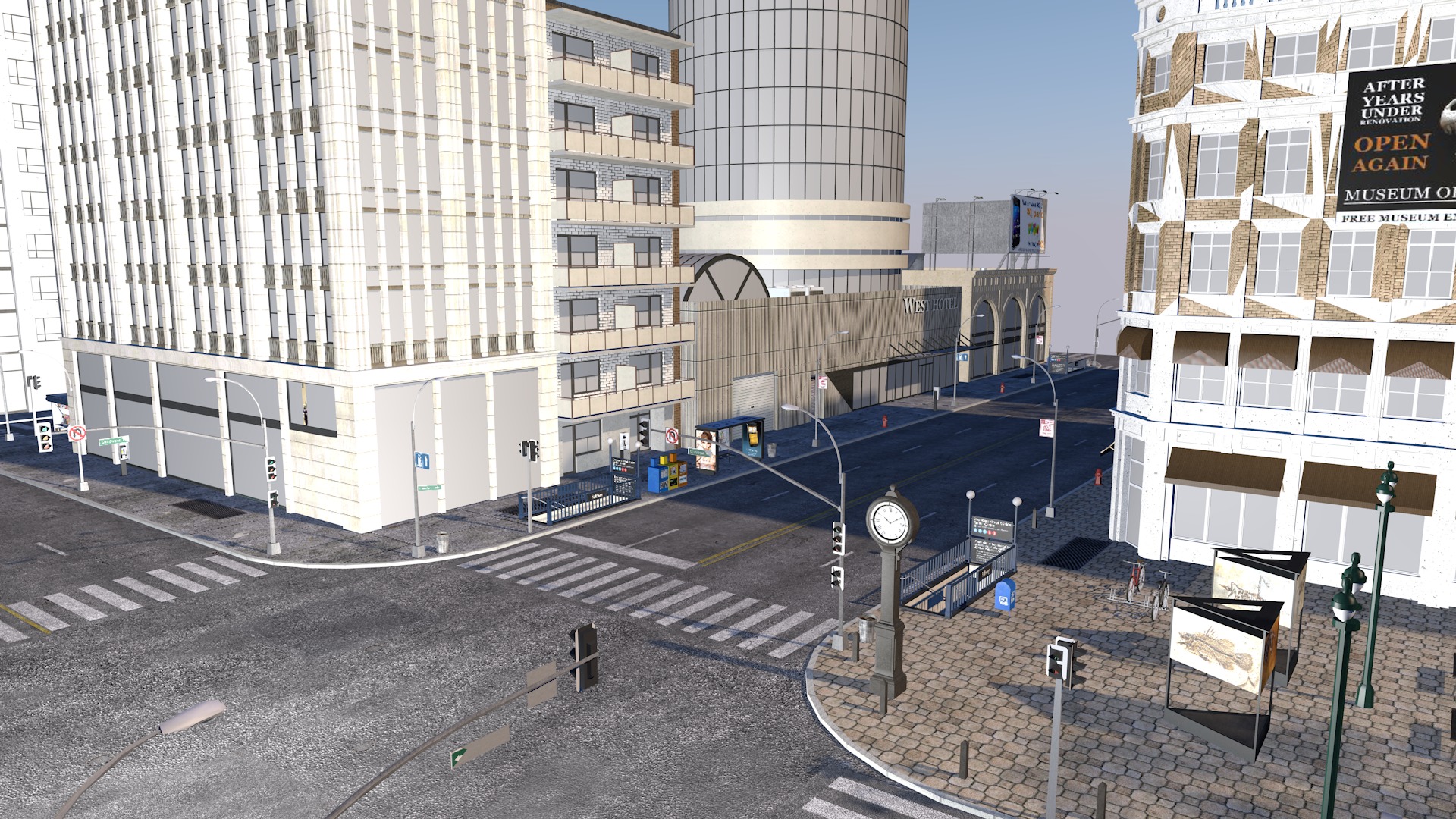 City road street view 3D model_1