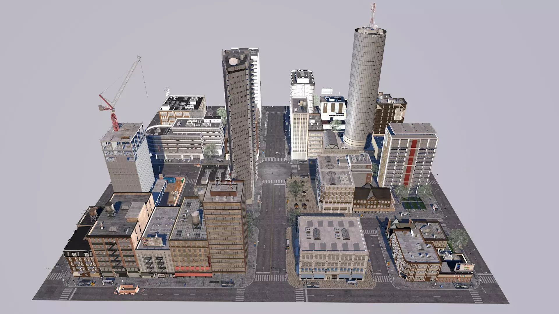City road street view 3D model_0