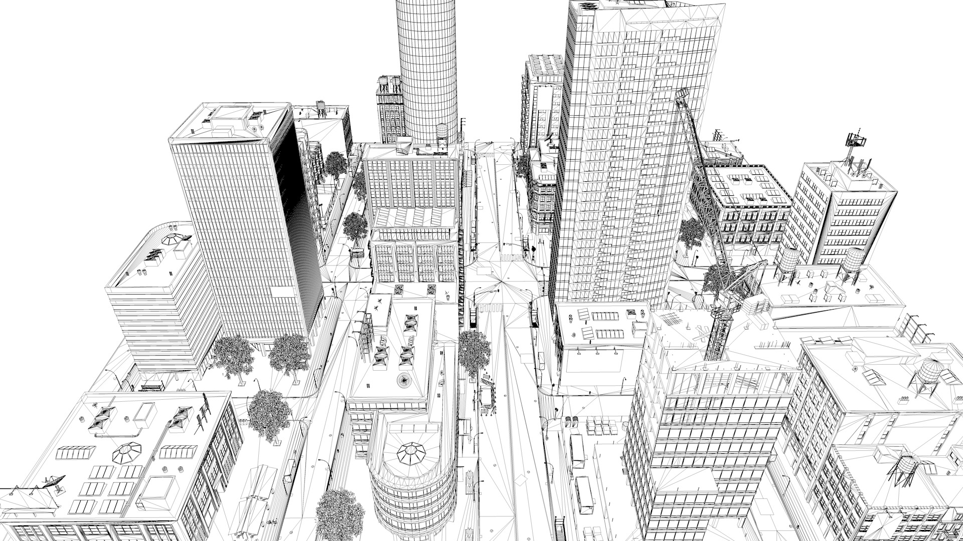 City road street view 3D model_4