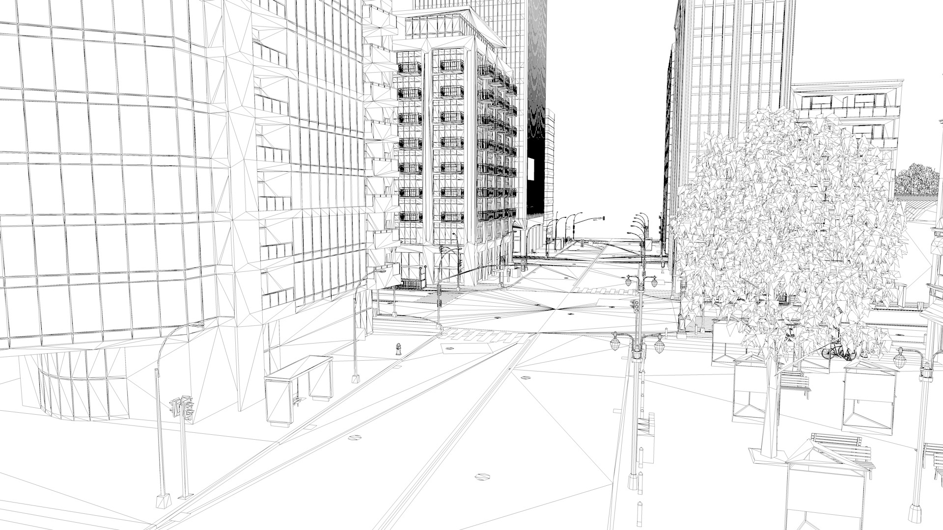 City road street view 3D model_5