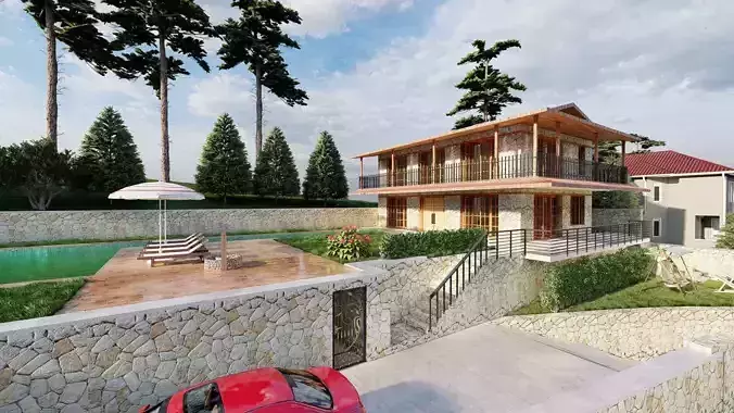 STONE HOUSE-Designed by skechup and Lumion