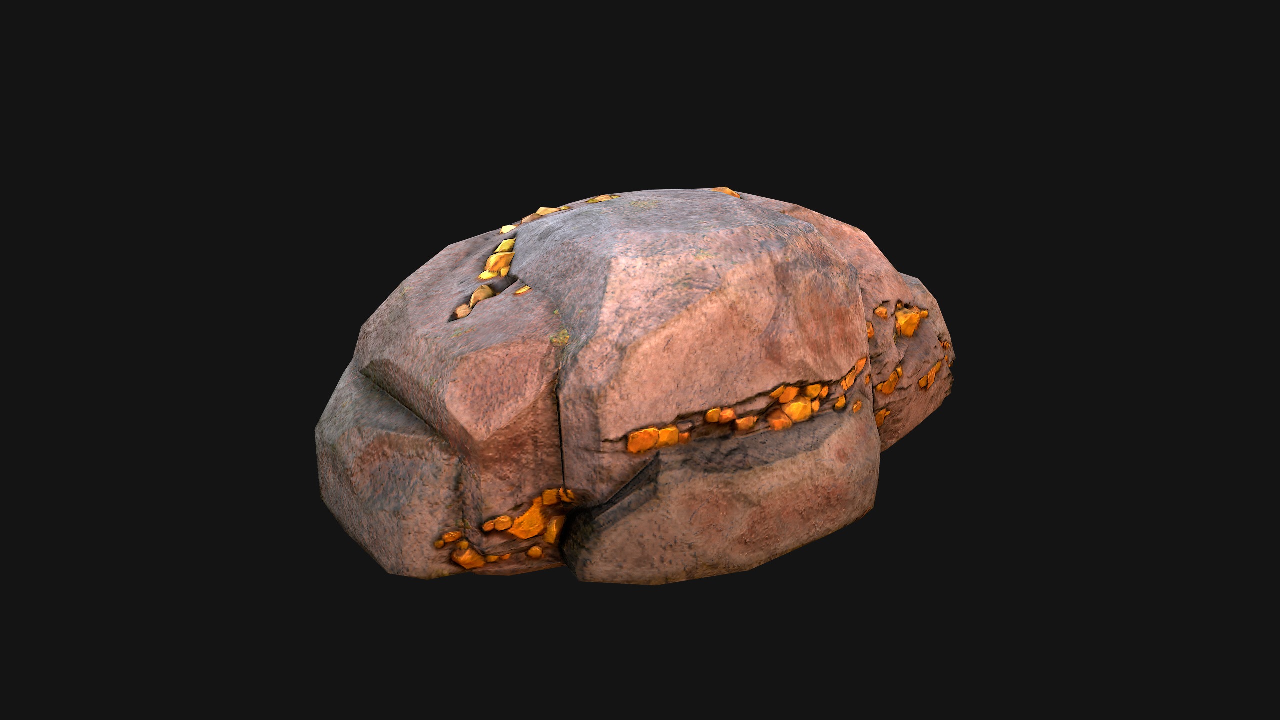 Gold Ore Mineral Treasure Mines Low-poly 3D model_17