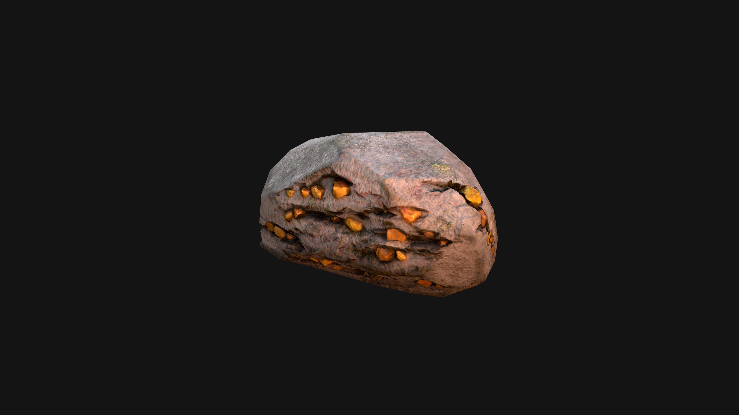 Gold Ore Mineral Treasure Mines Low-poly 3D model_18