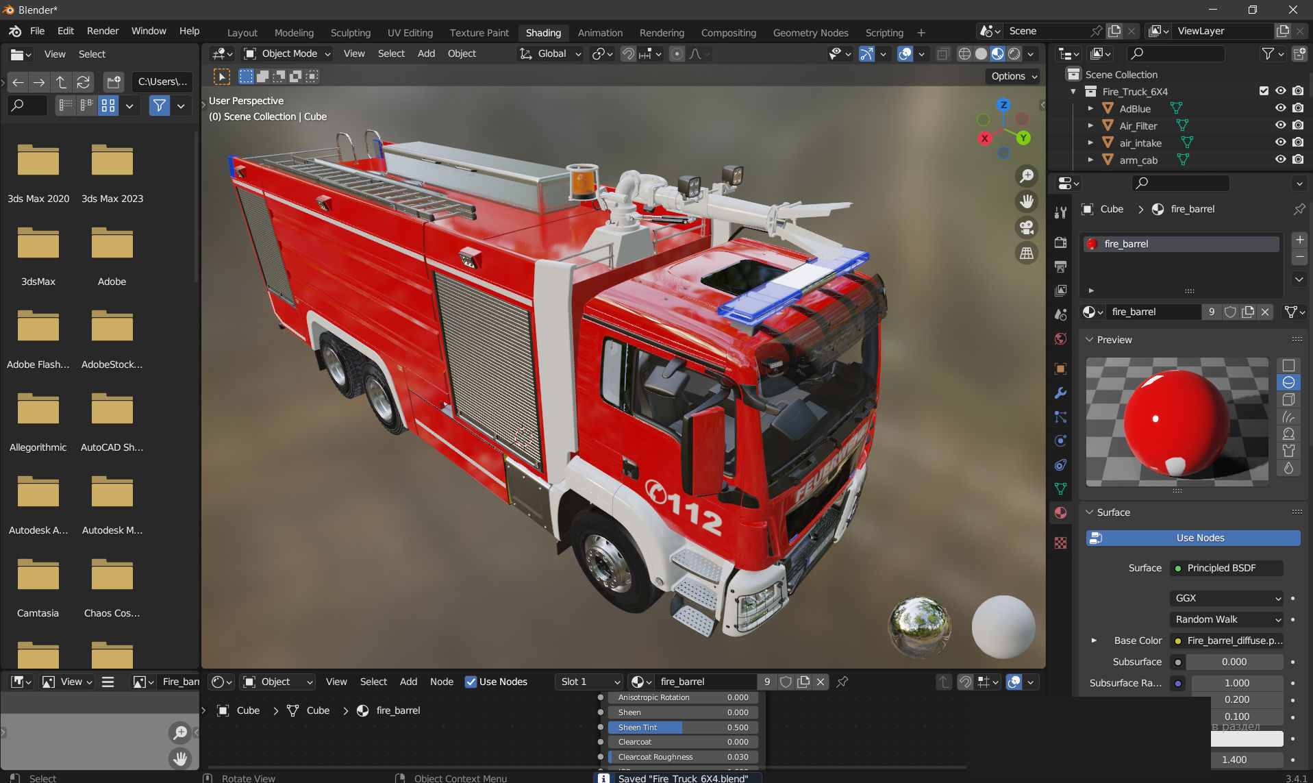 FIRE TRUCK 6X4 3D model_27