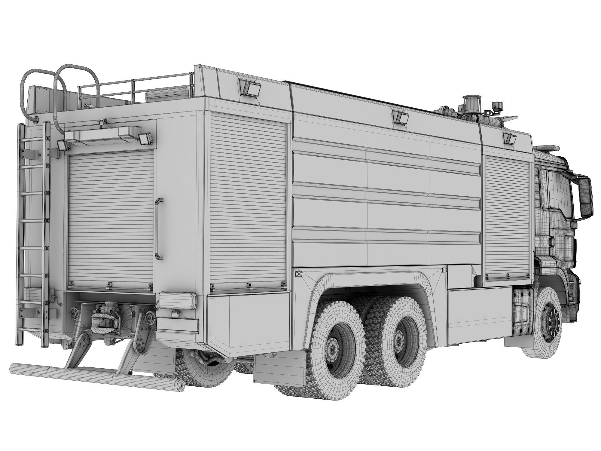 FIRE TRUCK 6X4 3D model_24