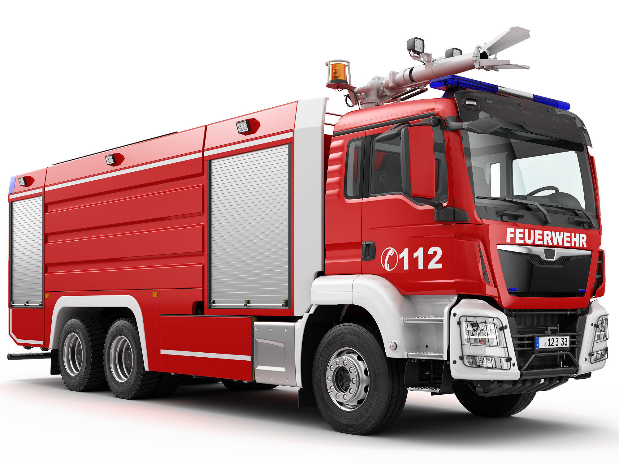 FIRE TRUCK 6X4 3D model_3