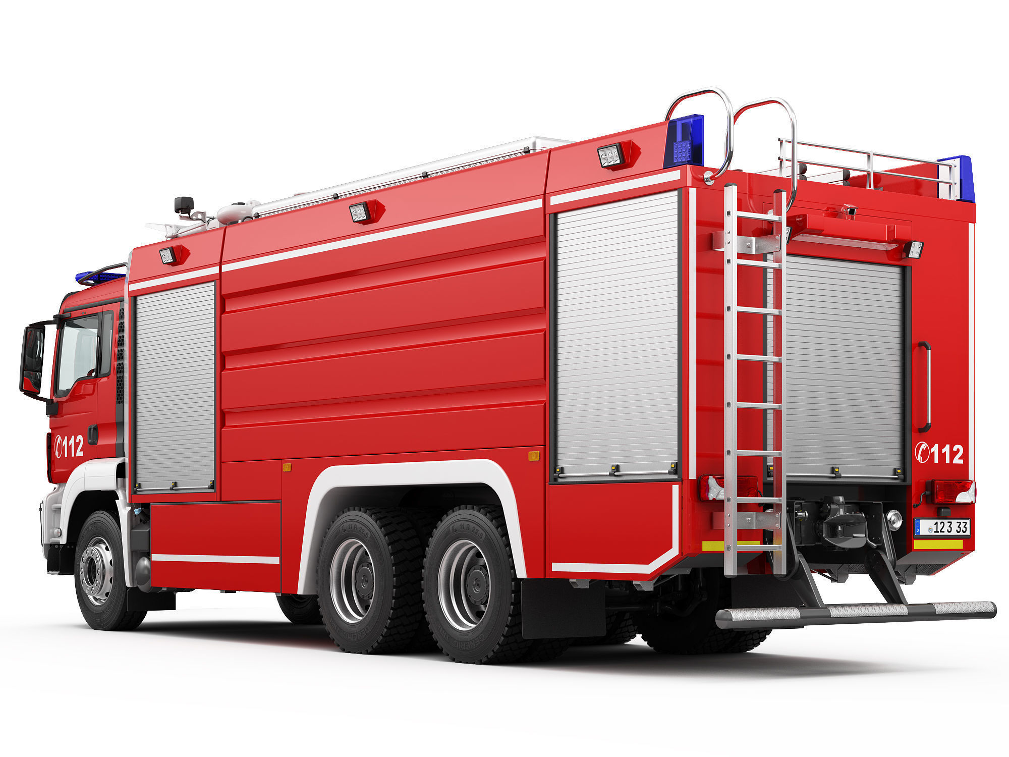 FIRE TRUCK 6X4 3D model_2