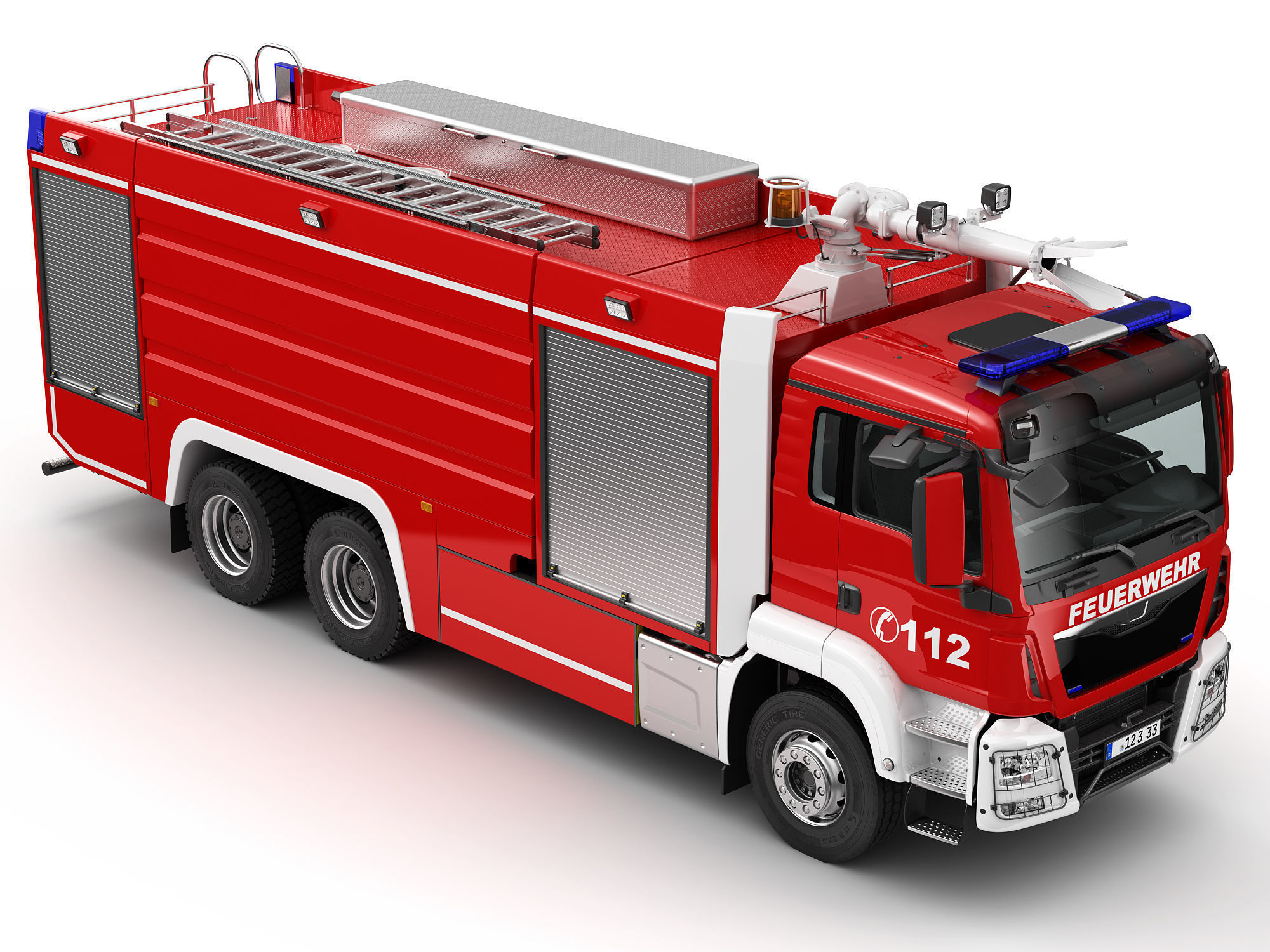 FIRE TRUCK 6X4 3D model_10
