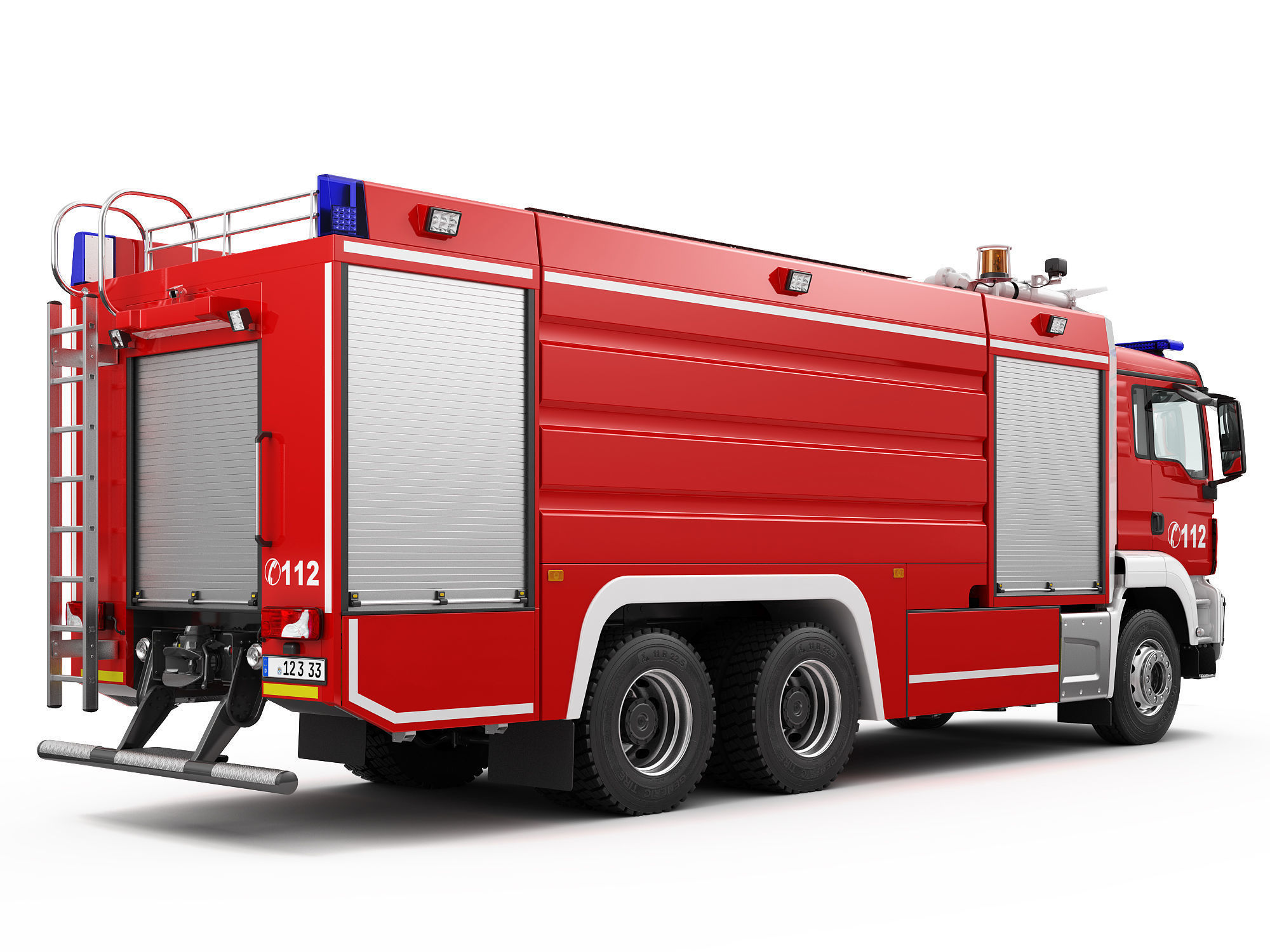 FIRE TRUCK 6X4 3D model_6