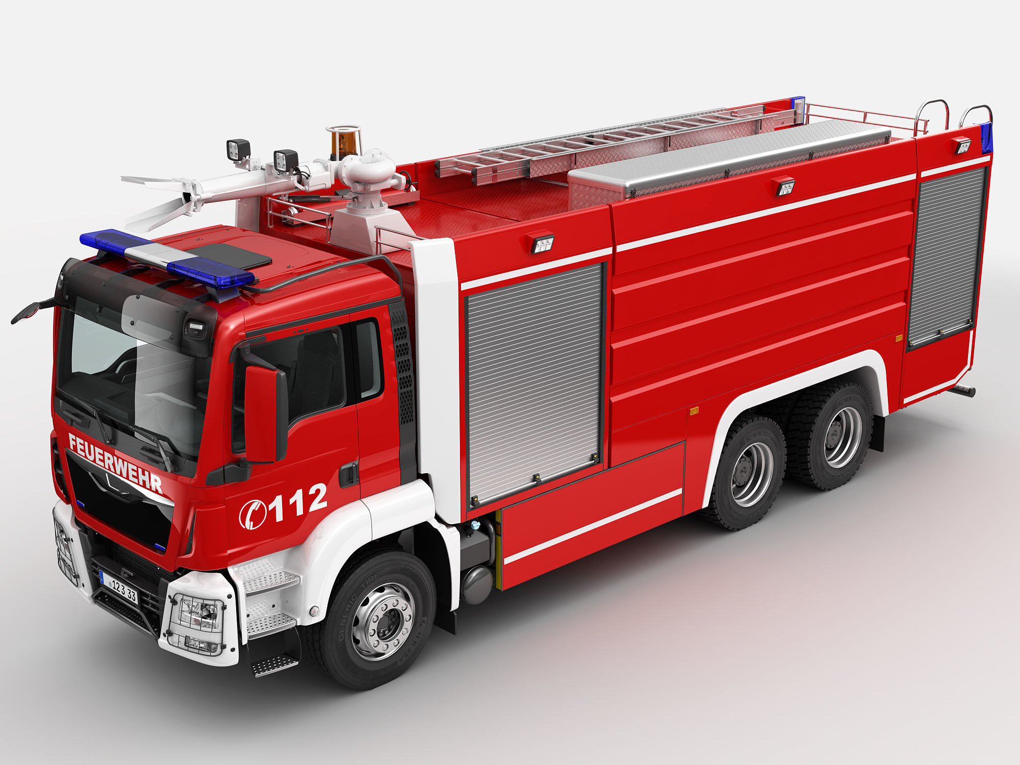 FIRE TRUCK 6X4 3D model_9
