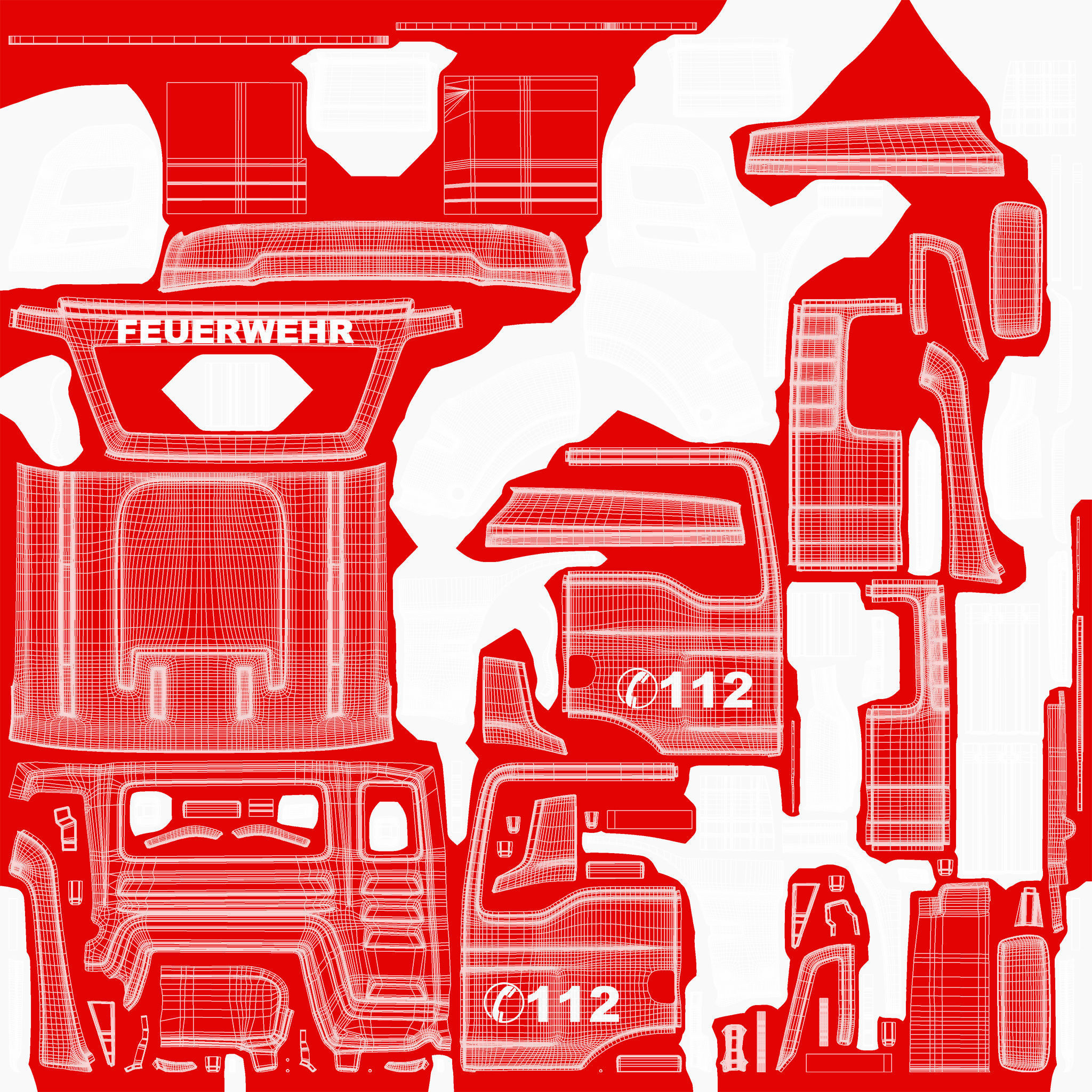 FIRE TRUCK 6X4 3D model_15