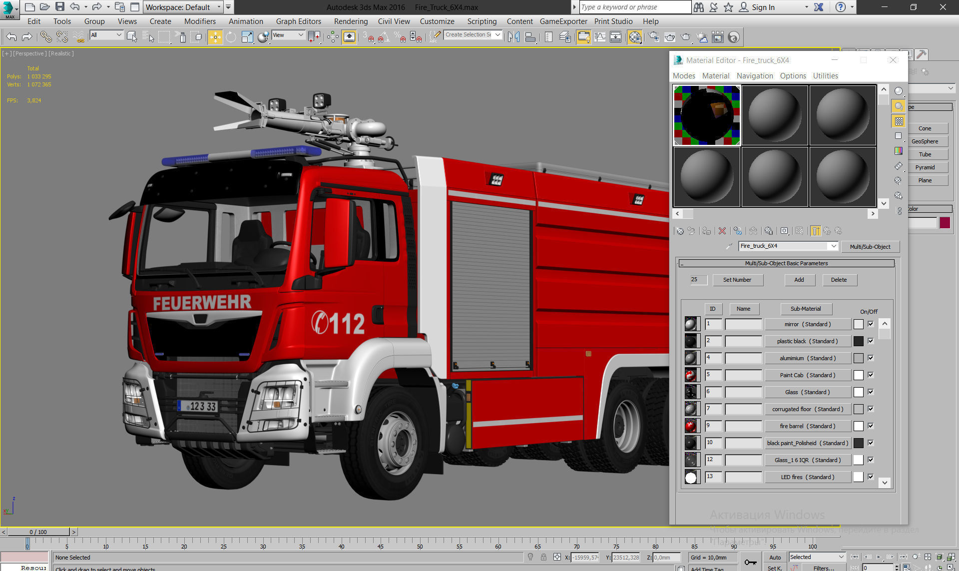 FIRE TRUCK 6X4 3D model_26