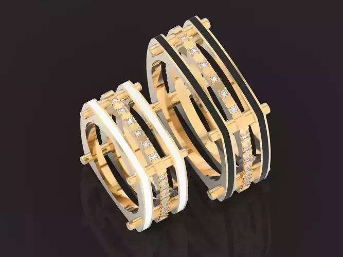 Triunity Diamond Wedding Ring for Men and woman 1405