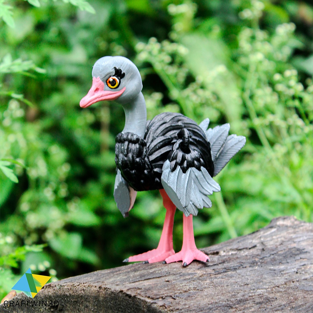 Flexy Ostrich Print in place no supports 3D print model_3