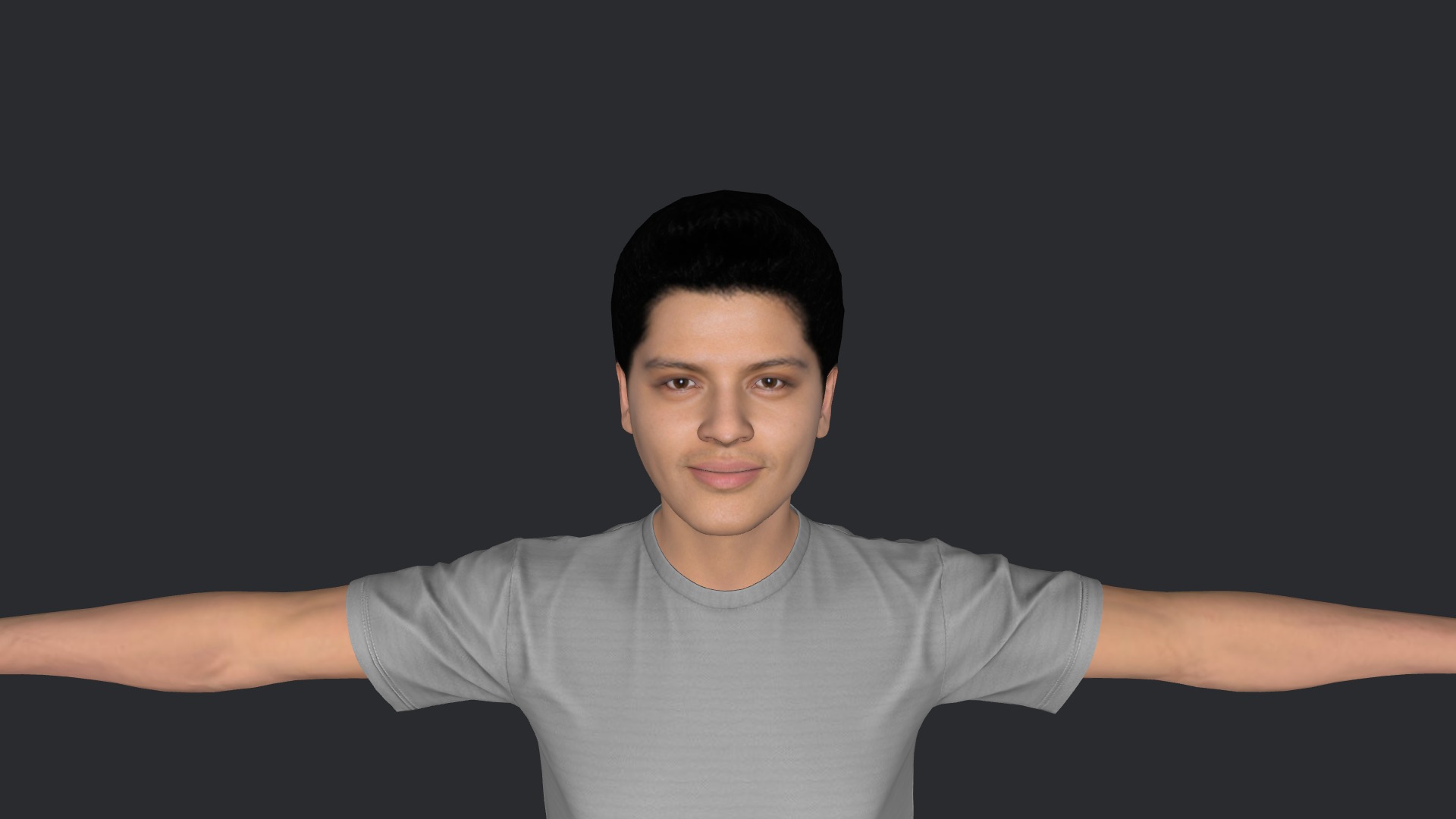 Bruno mars  Hyper Realistic Full Body Fully Rigged 3D Character Low-poly 3D model_9