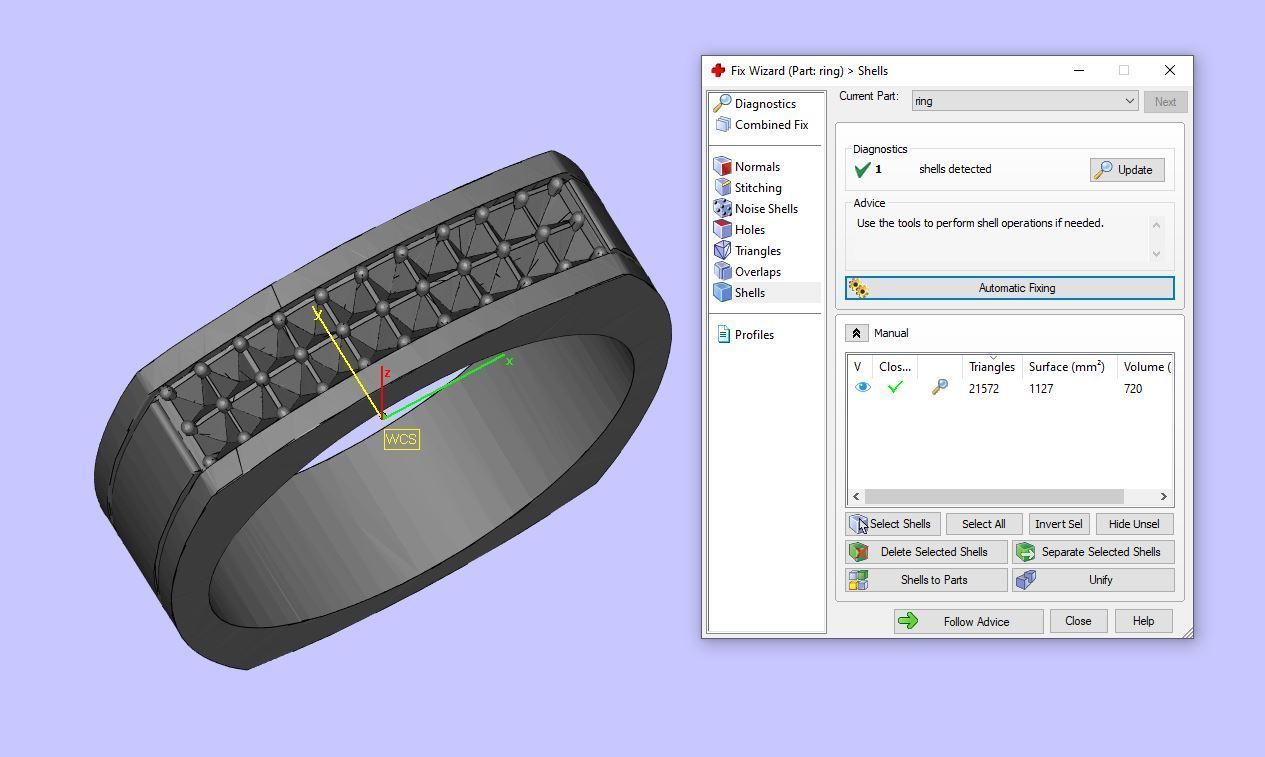 men diamond ring 3D print model_1