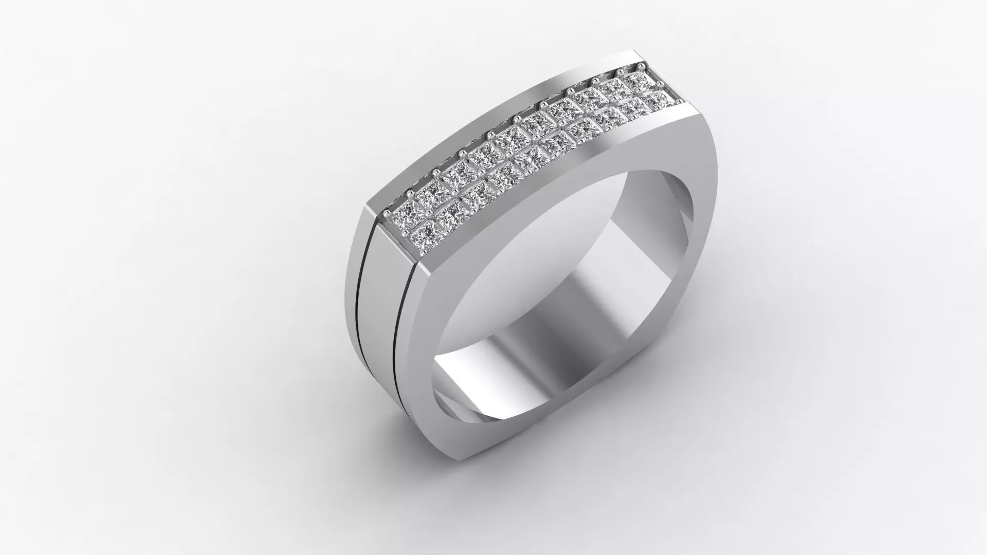 men diamond ring 3D print model_0