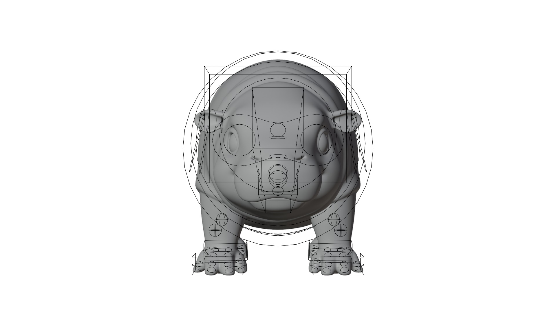 Baby Pygmy Hippopotamus Model Low-poly 3D model_7