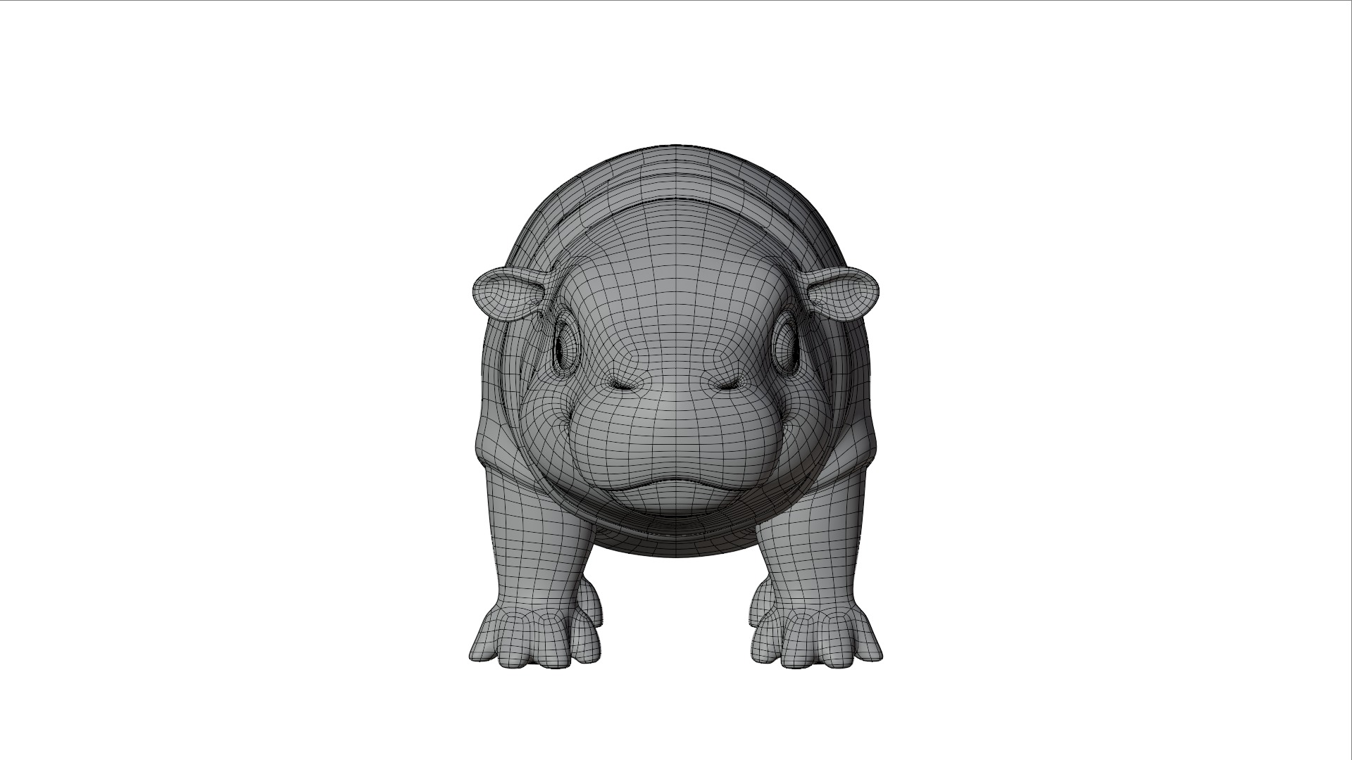 Baby Pygmy Hippopotamus Model Low-poly 3D model_12