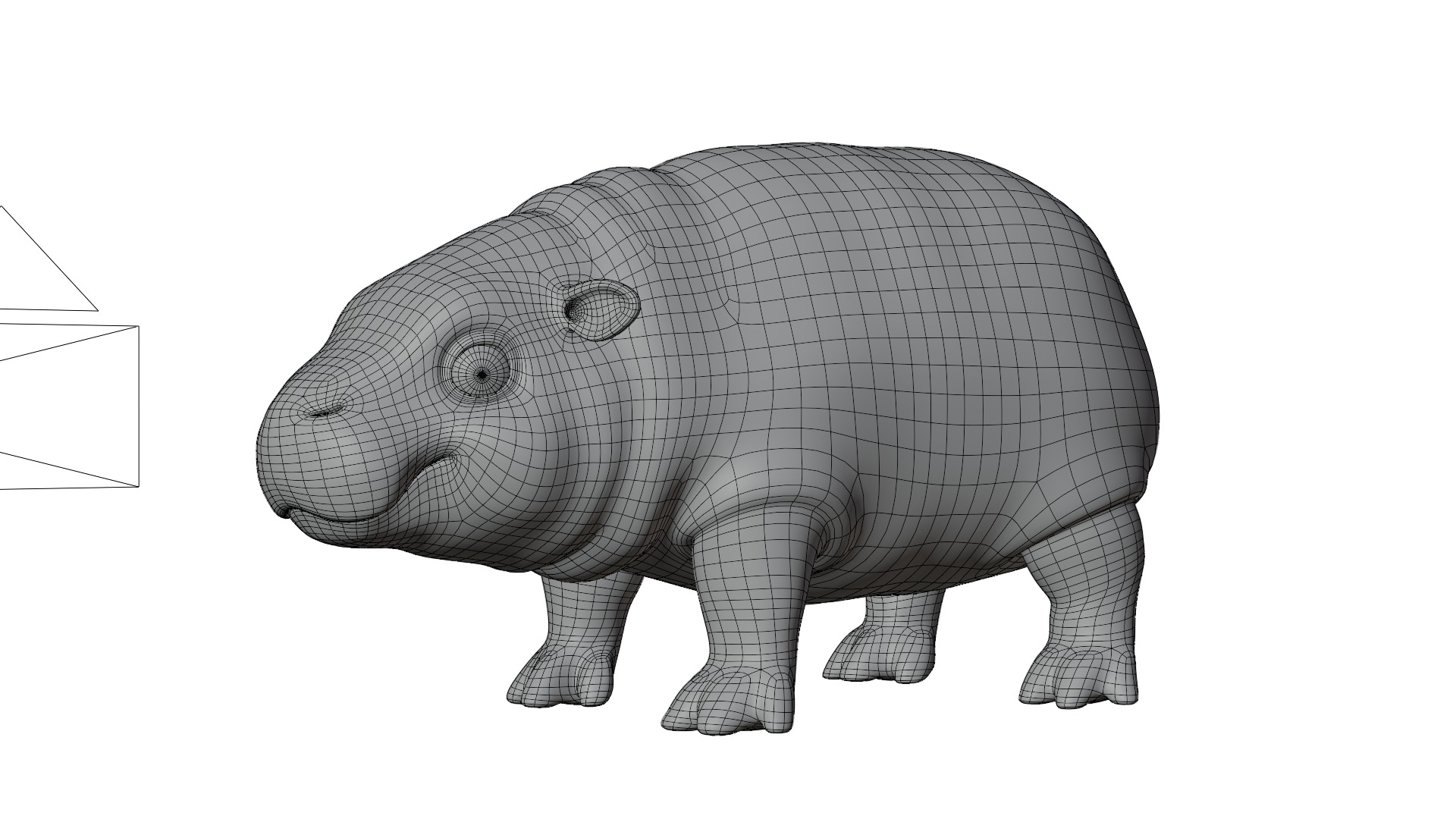 Baby Pygmy Hippopotamus Model Low-poly 3D model_11