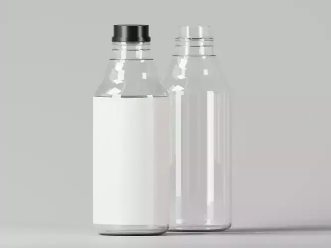 Liquid Product Transparent Bottle 3D Model