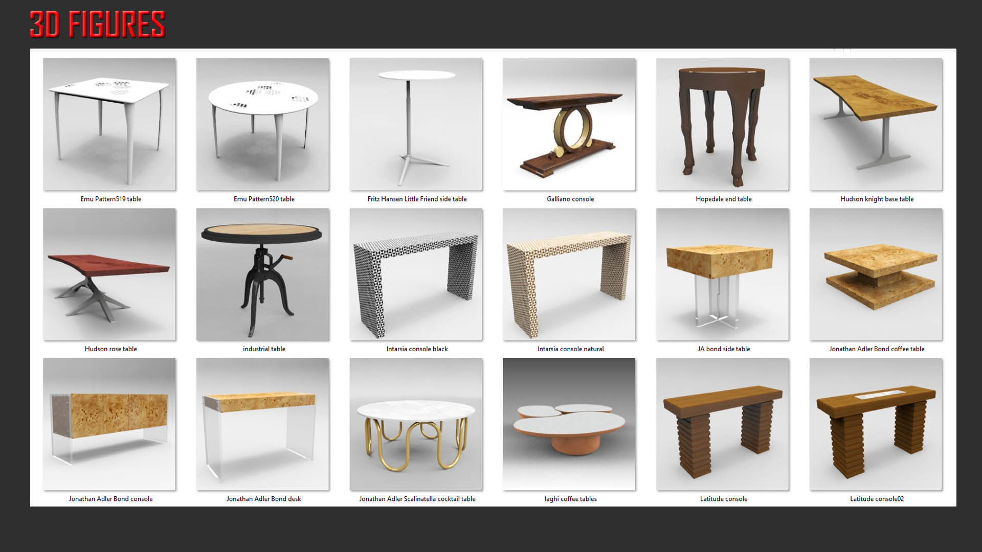 Low Poly Tables Low-poly 3D model_10