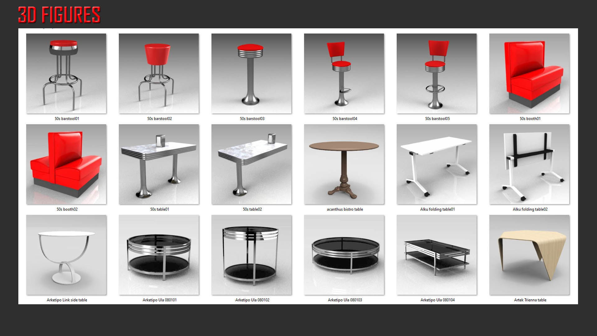 Low Poly Tables Low-poly 3D model_6