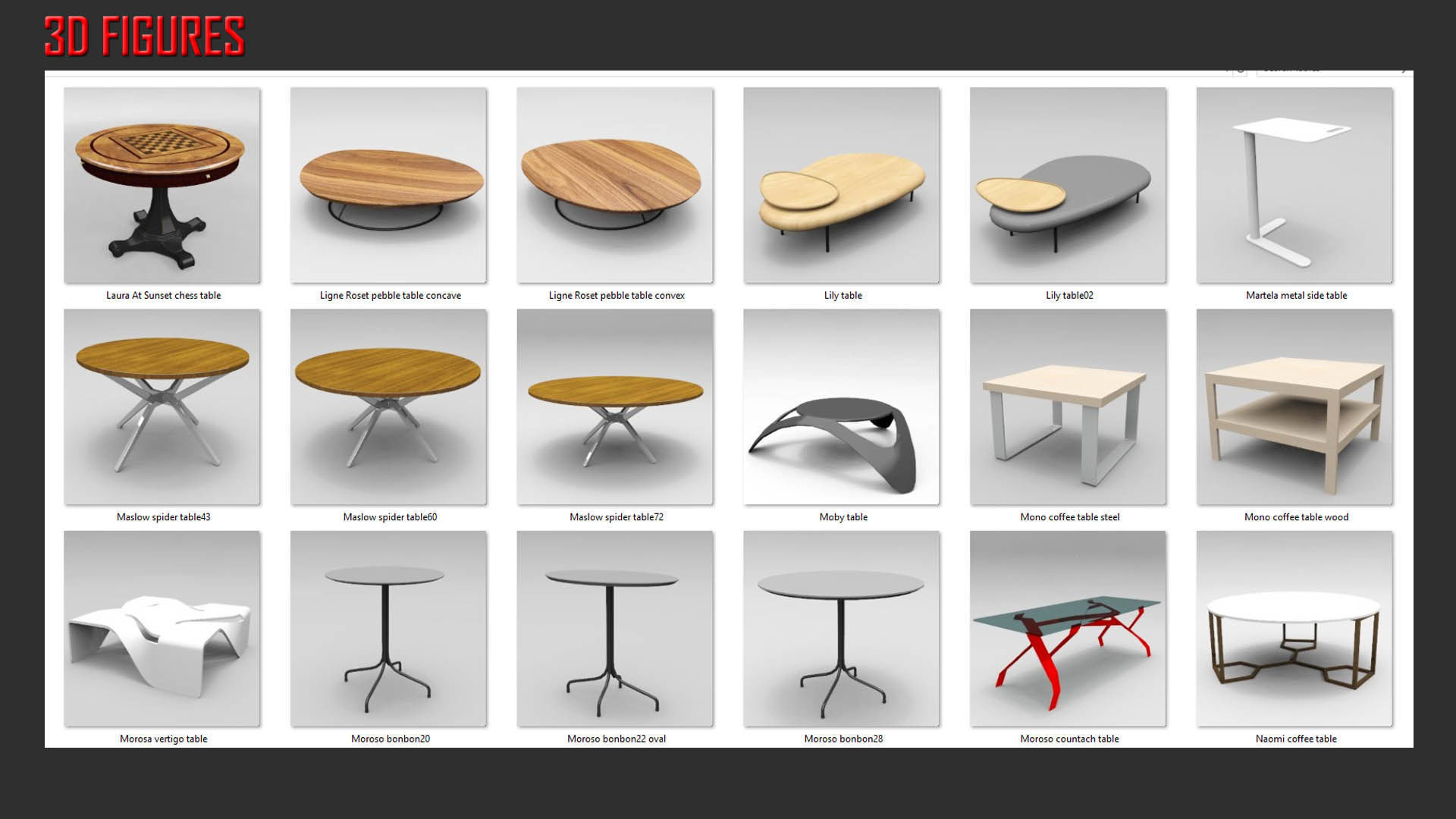 Low Poly Tables Low-poly 3D model_11