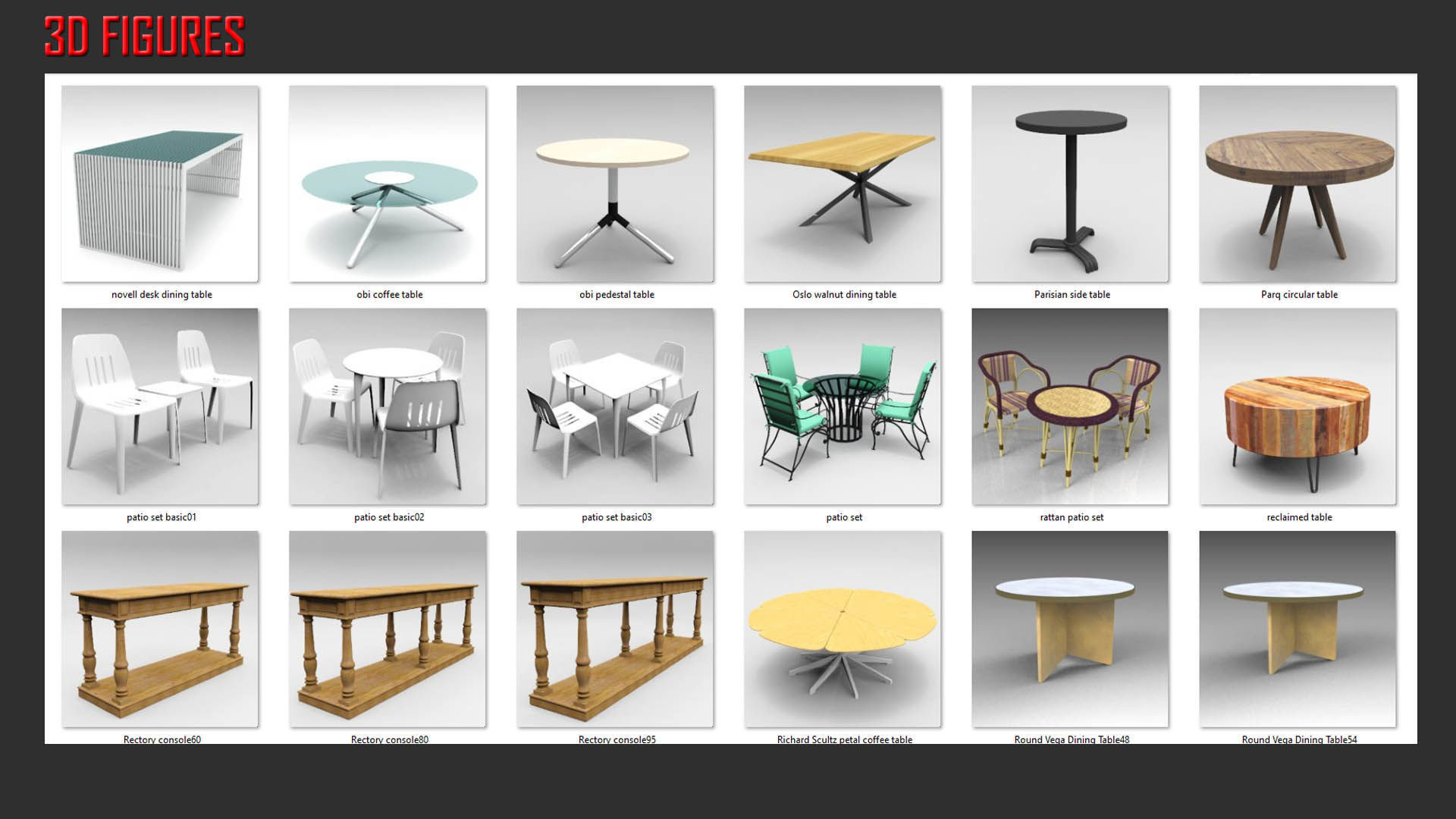 Low Poly Tables Low-poly 3D model_12