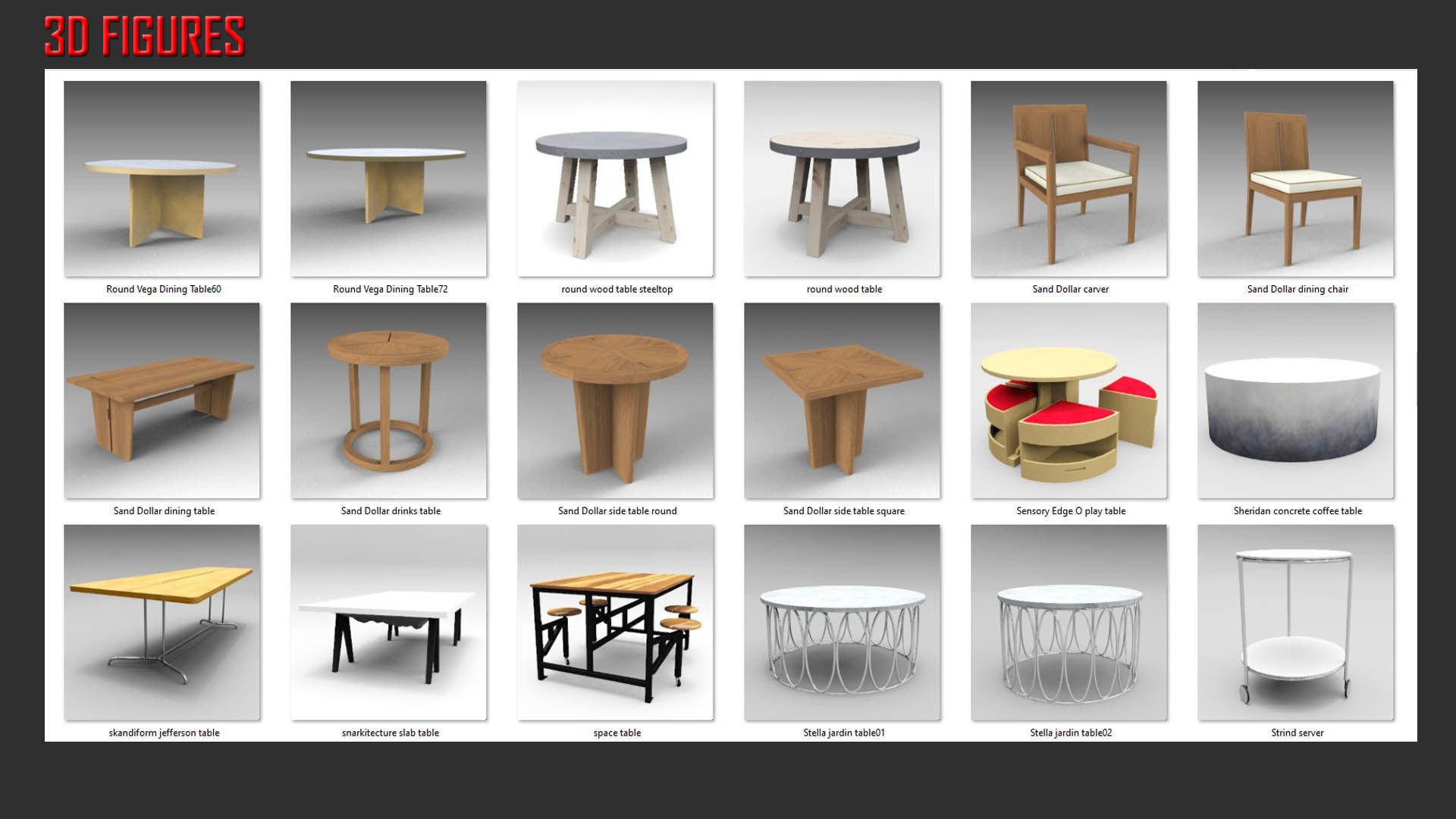 Low Poly Tables Low-poly 3D model_13