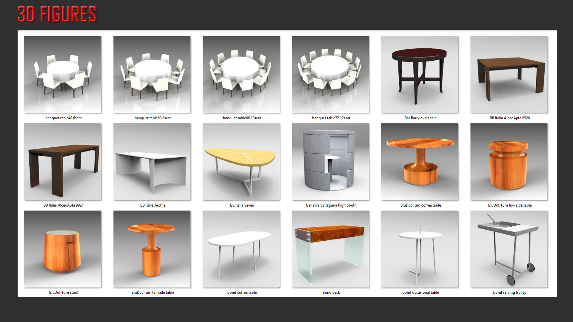 Low Poly Tables Low-poly 3D model_7