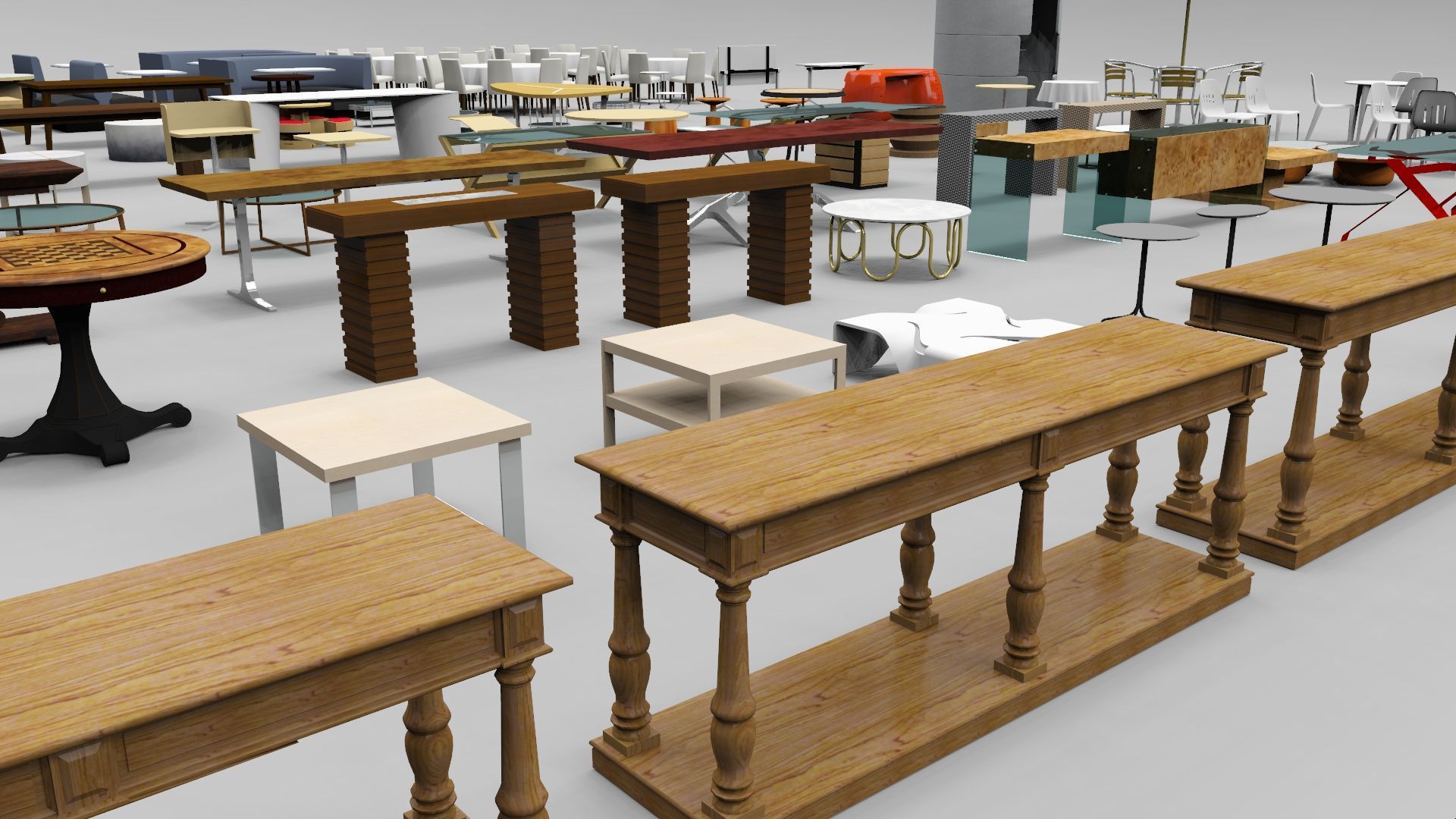 Low Poly Tables Low-poly 3D model_2