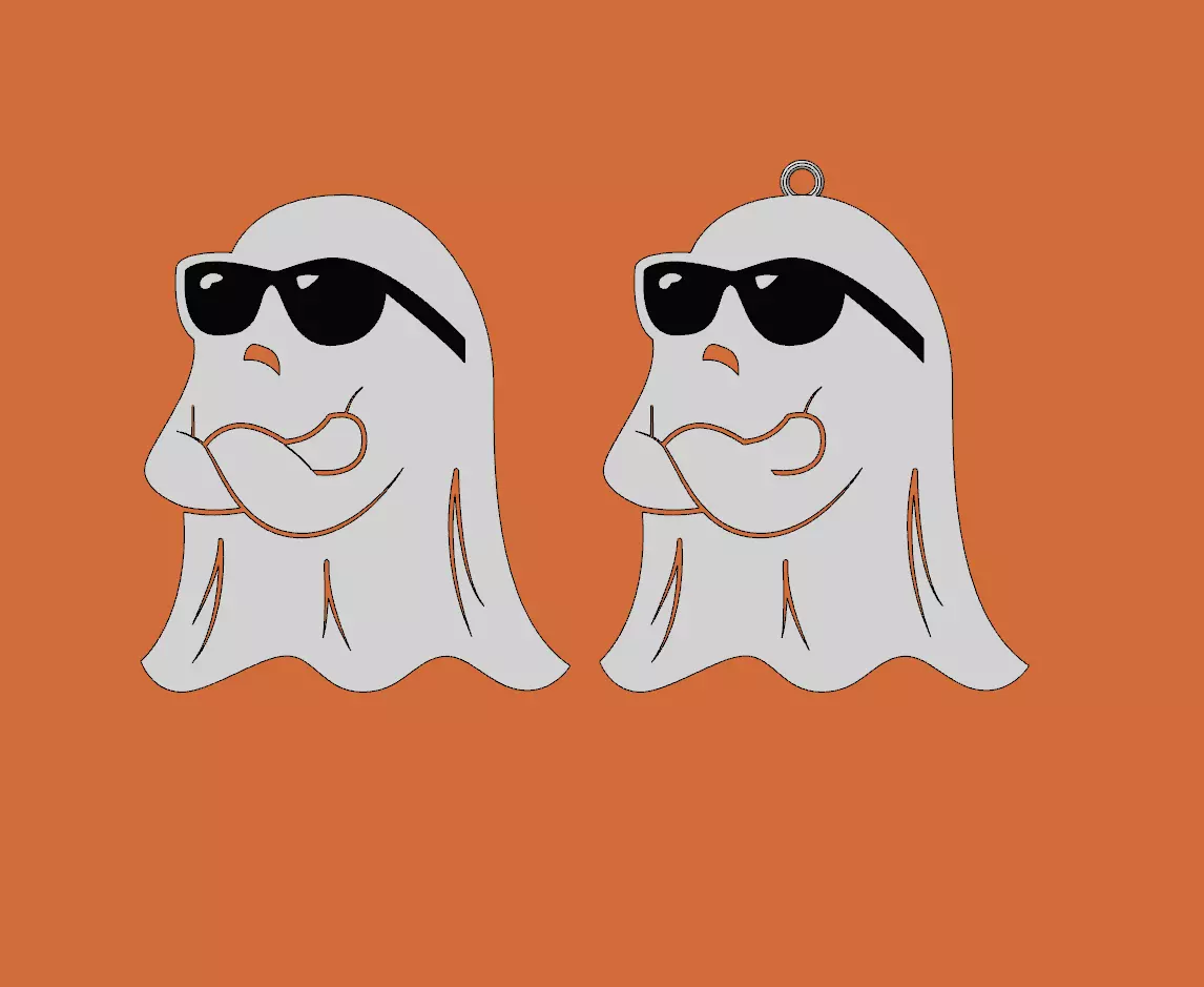 Angry Halloween Ghost Keychain Earring Set This Is Boo Sheet 3D print model
