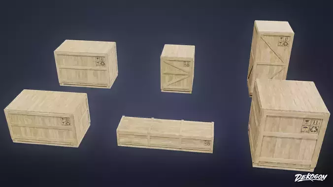 INDUSTRIAL - Wooden Crates 11 - LOW POLY AND NANITE