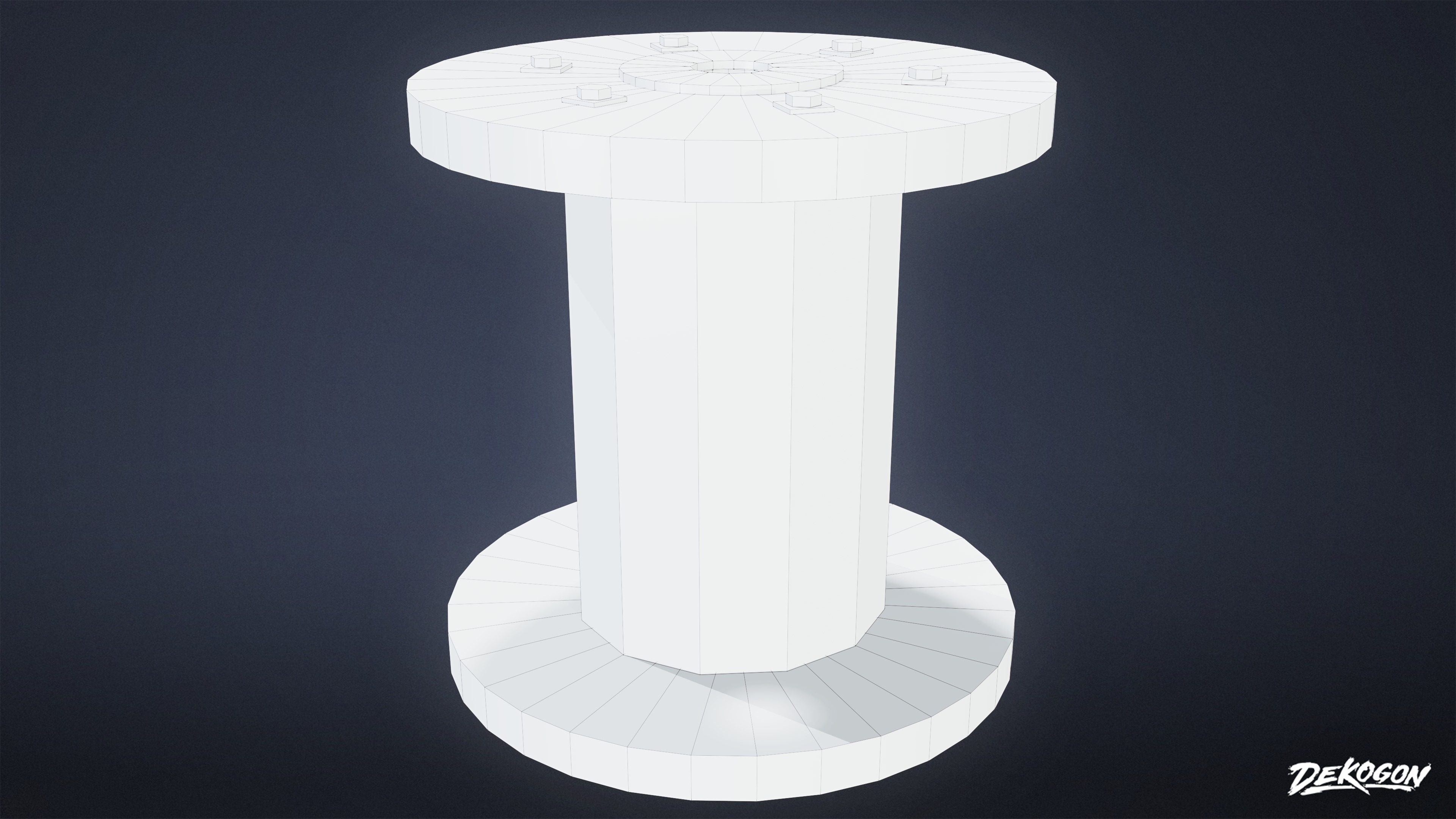 INDUSTRIAL - Wooden Spools 01 - LOW POLY AND NANITE Low-poly 3D model_9