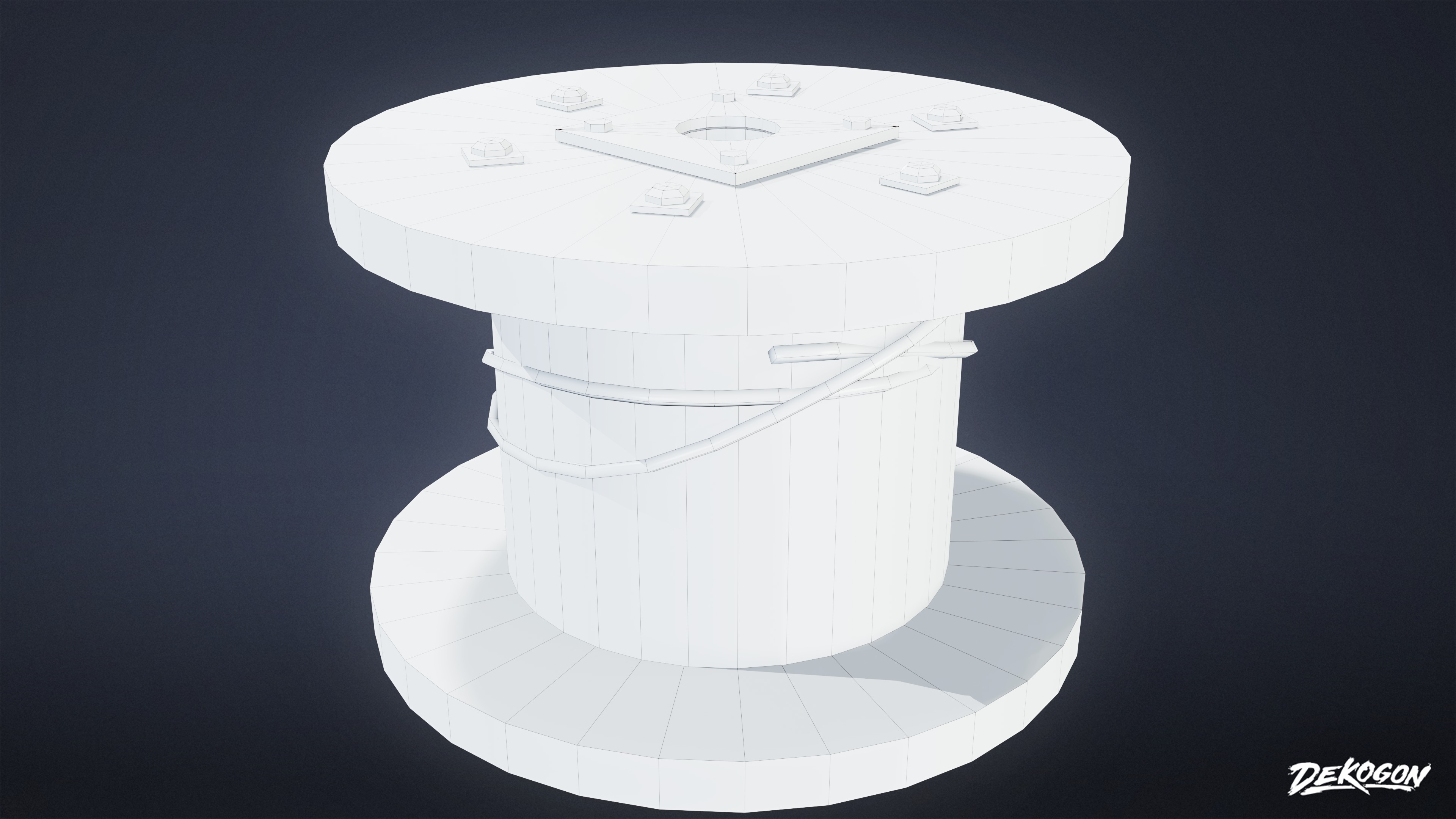 INDUSTRIAL - Wooden Spools 01 - LOW POLY AND NANITE Low-poly 3D model_7