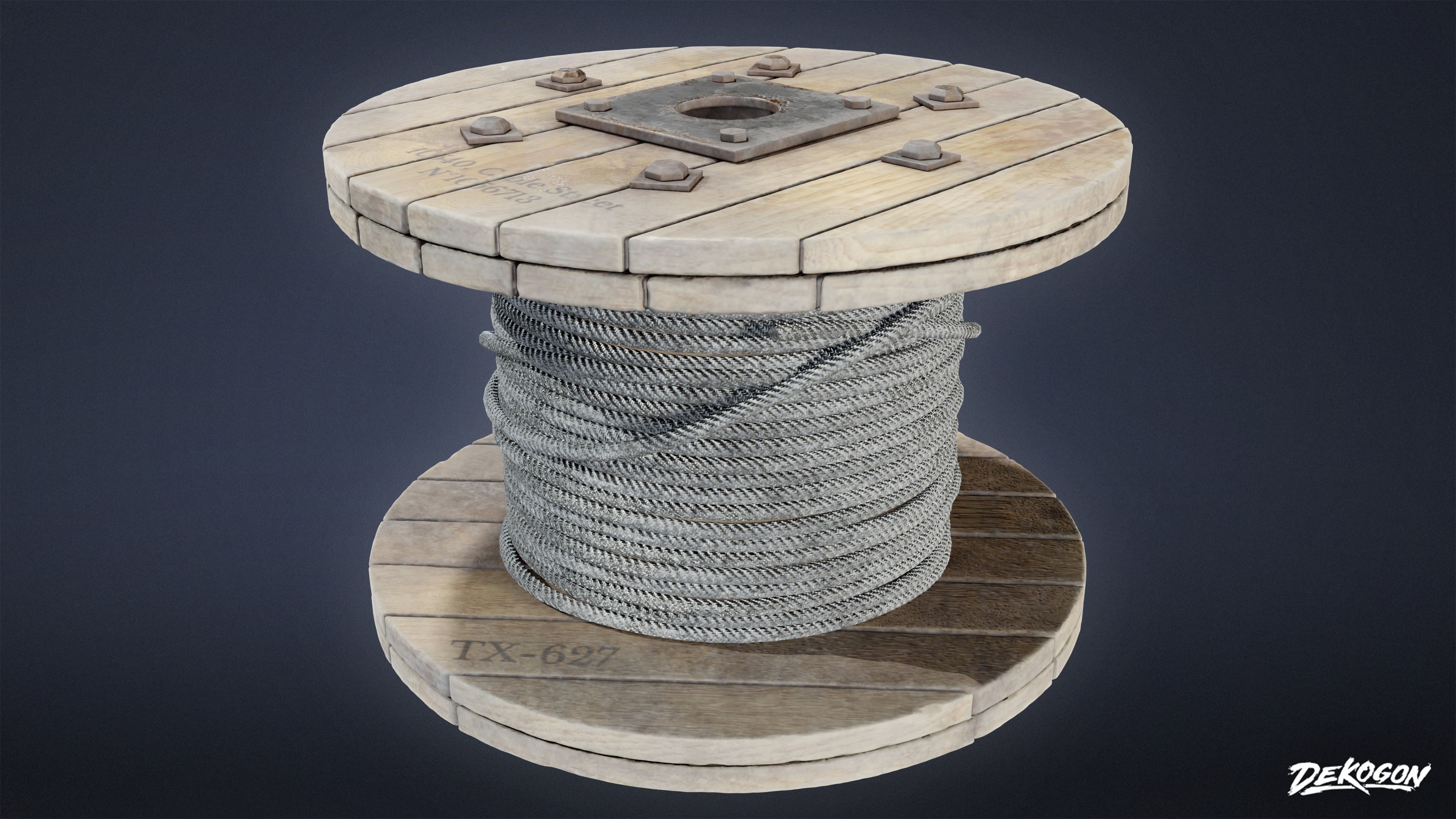 INDUSTRIAL - Wooden Spools 01 - LOW POLY AND NANITE Low-poly 3D model_6
