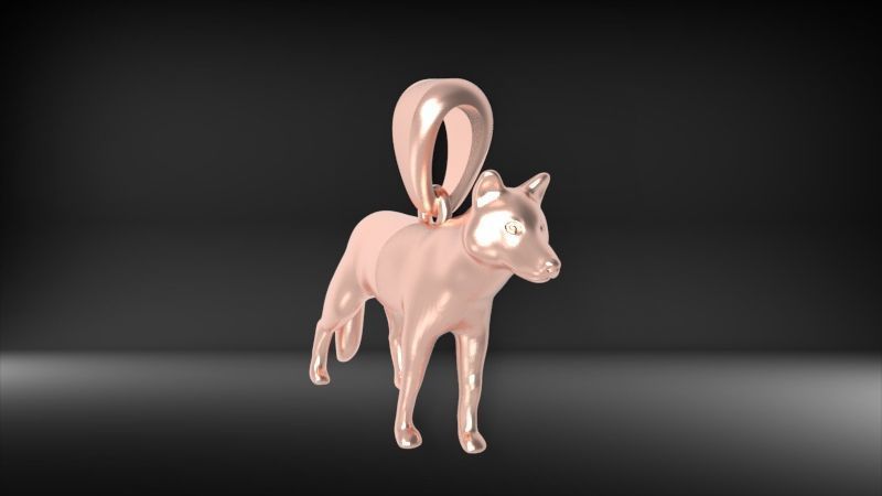 Wolf  pendant 3D print model_4
