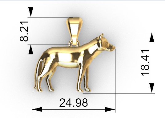Wolf  pendant 3D print model_18