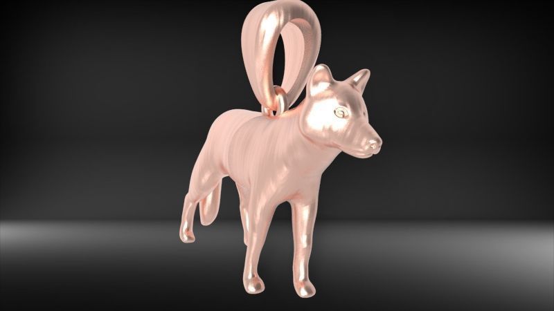 Wolf  pendant 3D print model_7