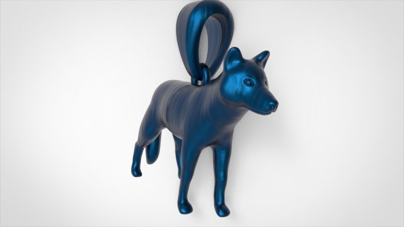 Wolf  pendant 3D print model_11