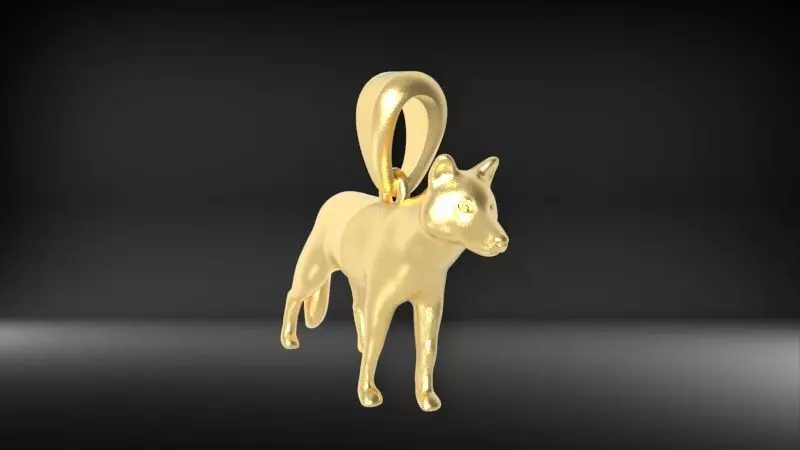 Wolf  pendant 3D print model_0