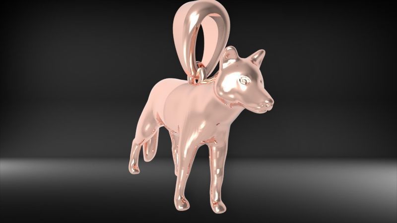 Wolf  pendant 3D print model_6