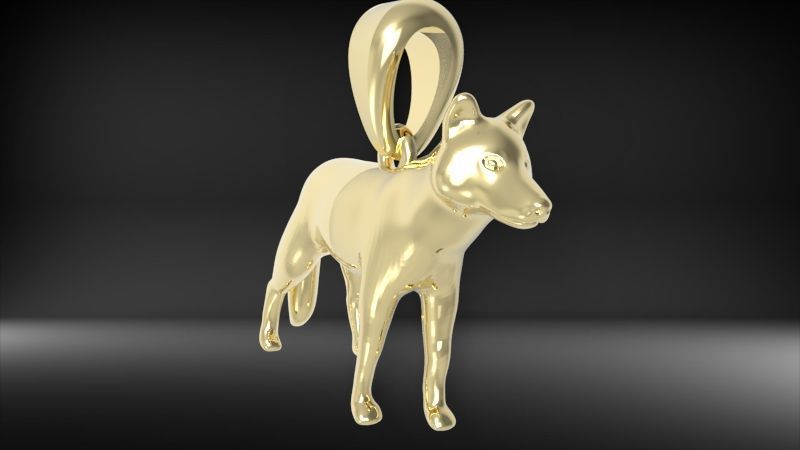 Wolf  pendant 3D print model_8